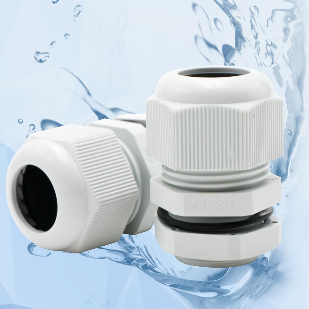 Yqmigu Cable Grommet Strain Relief Grips  33Pcs Liquid Tight Connector Npt 1/4"" 3/8"" 1/2"" 3/4"" Kit  Made Of High-Quality Nylon Pa66 Plastic  Prevent Moisture From Affecting Outdoor Electronic Devices