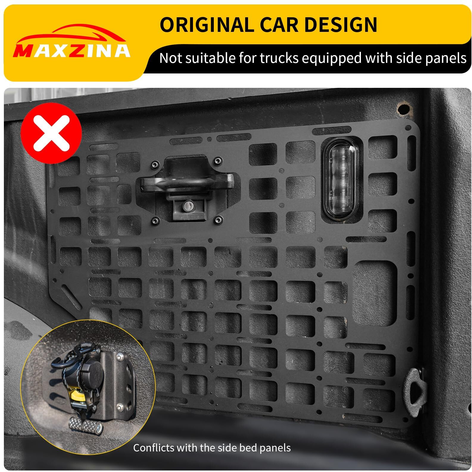 Maxzina Retractable Ratchet Straps Compatible With 2015-2025 Ford F150 Retracting Straps 2Pcs Auto Retract Securing Strap Tie Down System For 2024 F150 Accessories