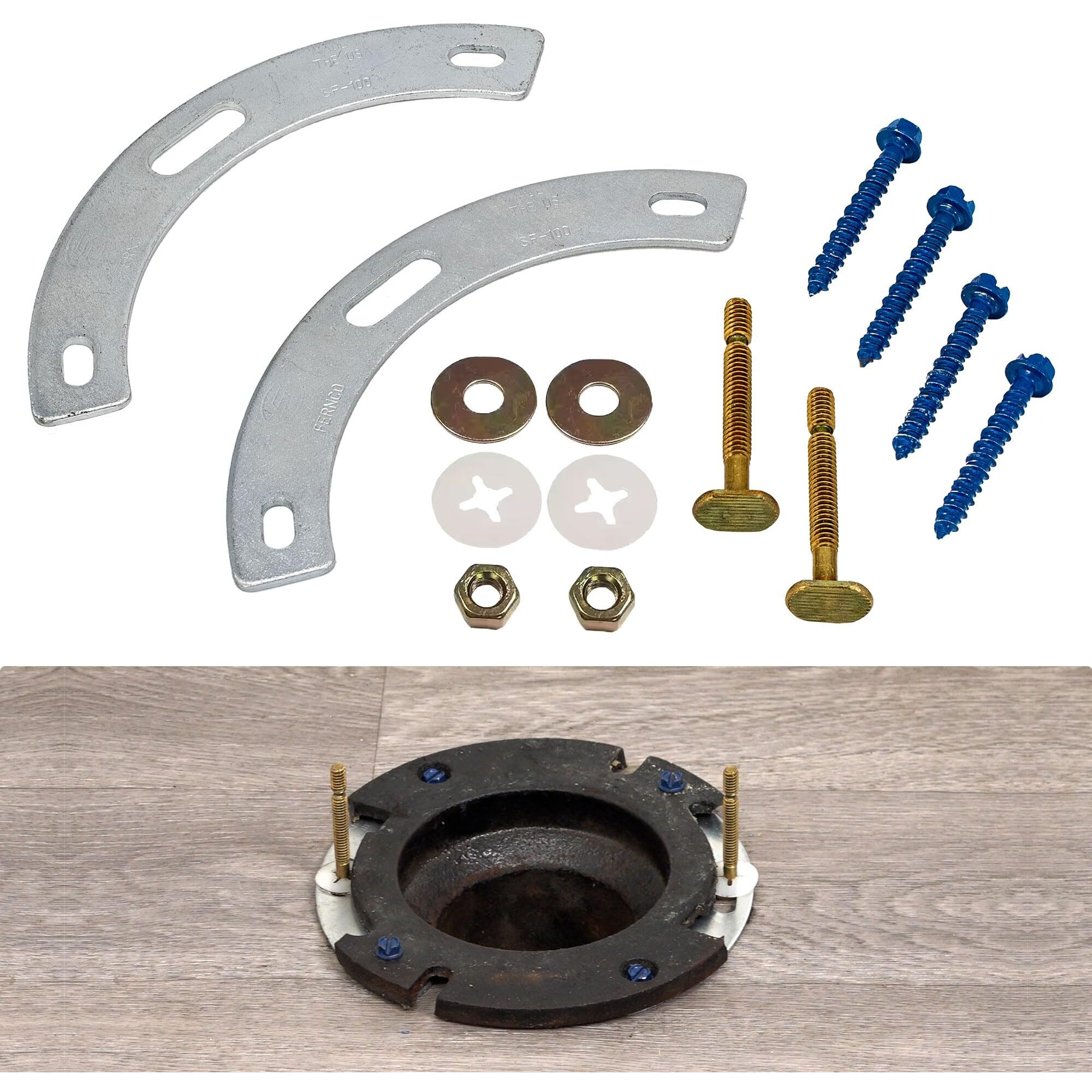 Fernco Fix-A-Flange Complete Universal Toilet Flange Water Closet Repair Kit