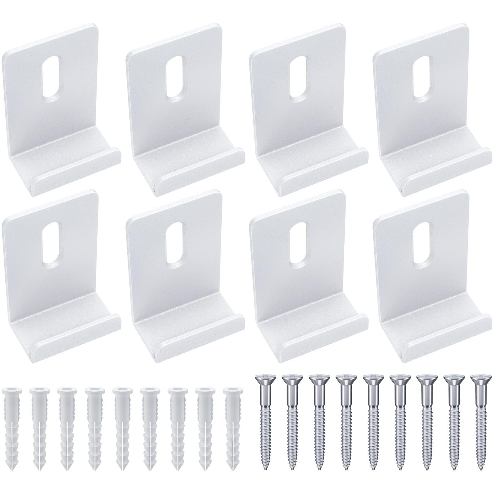 Metal Mirror Clips Wide Channel Mirror Holder Clips Heavy Mirror For Frameless Mirror Clips Wall Mounting Hanger For Mirror Tile Picture Frame Mirror Hanging Hardware Kit (White  1/2 Inch)