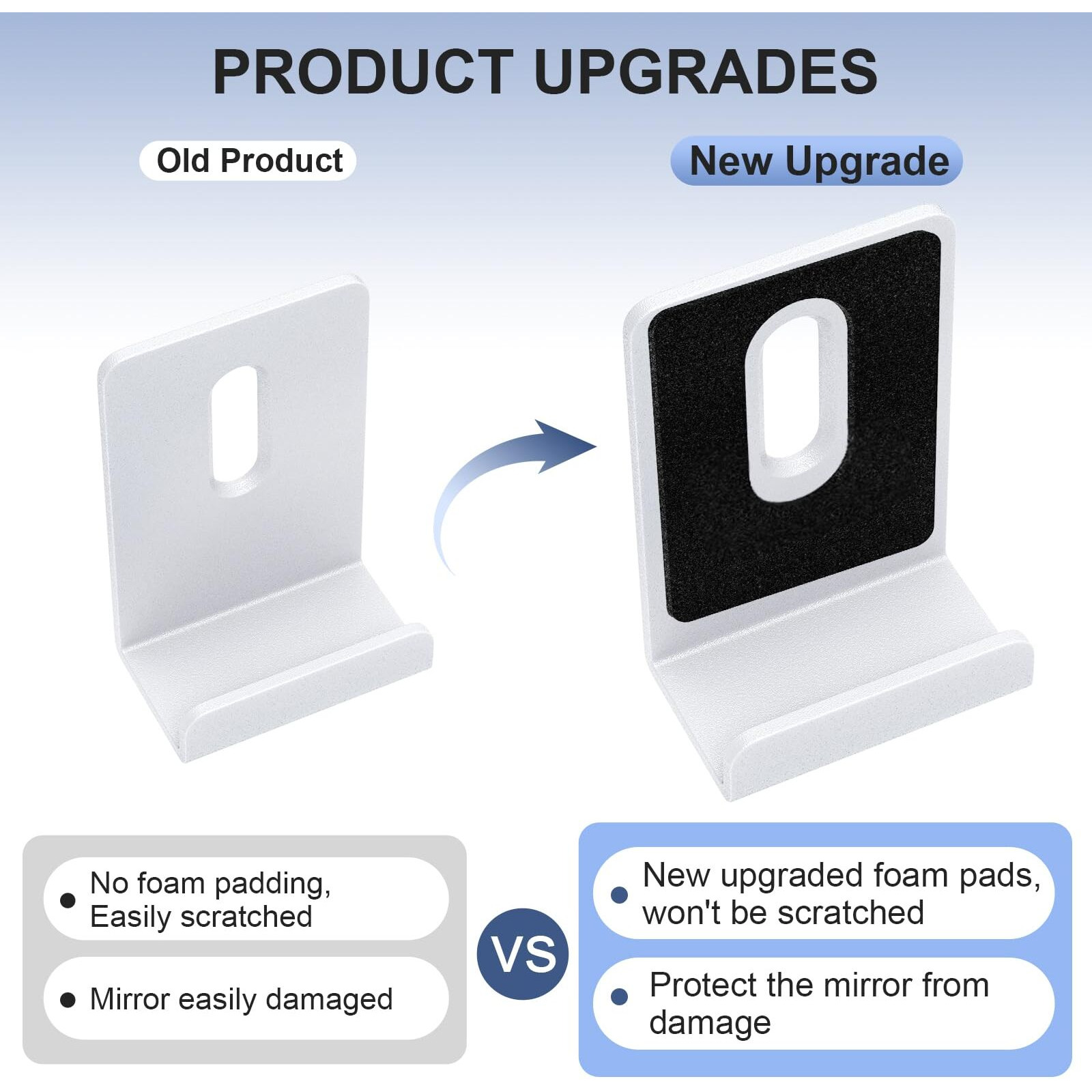 Metal Mirror Clips Wide Channel Mirror Holder Clips Heavy Mirror For Frameless Mirror Clips Wall Mounting Hanger For Mirror Tile Picture Frame Mirror Hanging Hardware Kit (White  1/2 Inch)