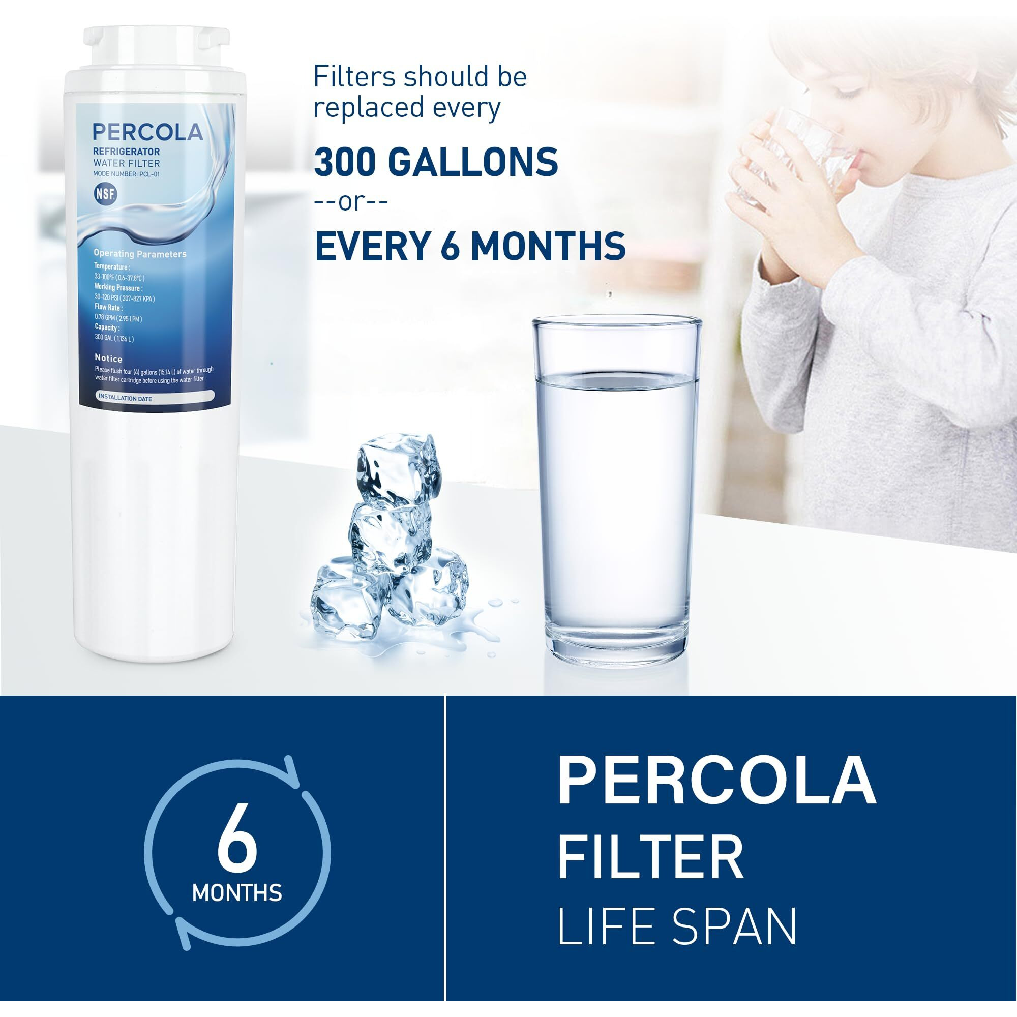 Percola Kad4Rxd1 Water Filter  Compatible With Kitchenaid Filter 4 - Kad4Rxd1  Kitchenaid Kfcs22Evms8  Krfc300Ess  Krfc300Ess01  Krfc302Ess00 Refrigerator Models (3 Pack)
