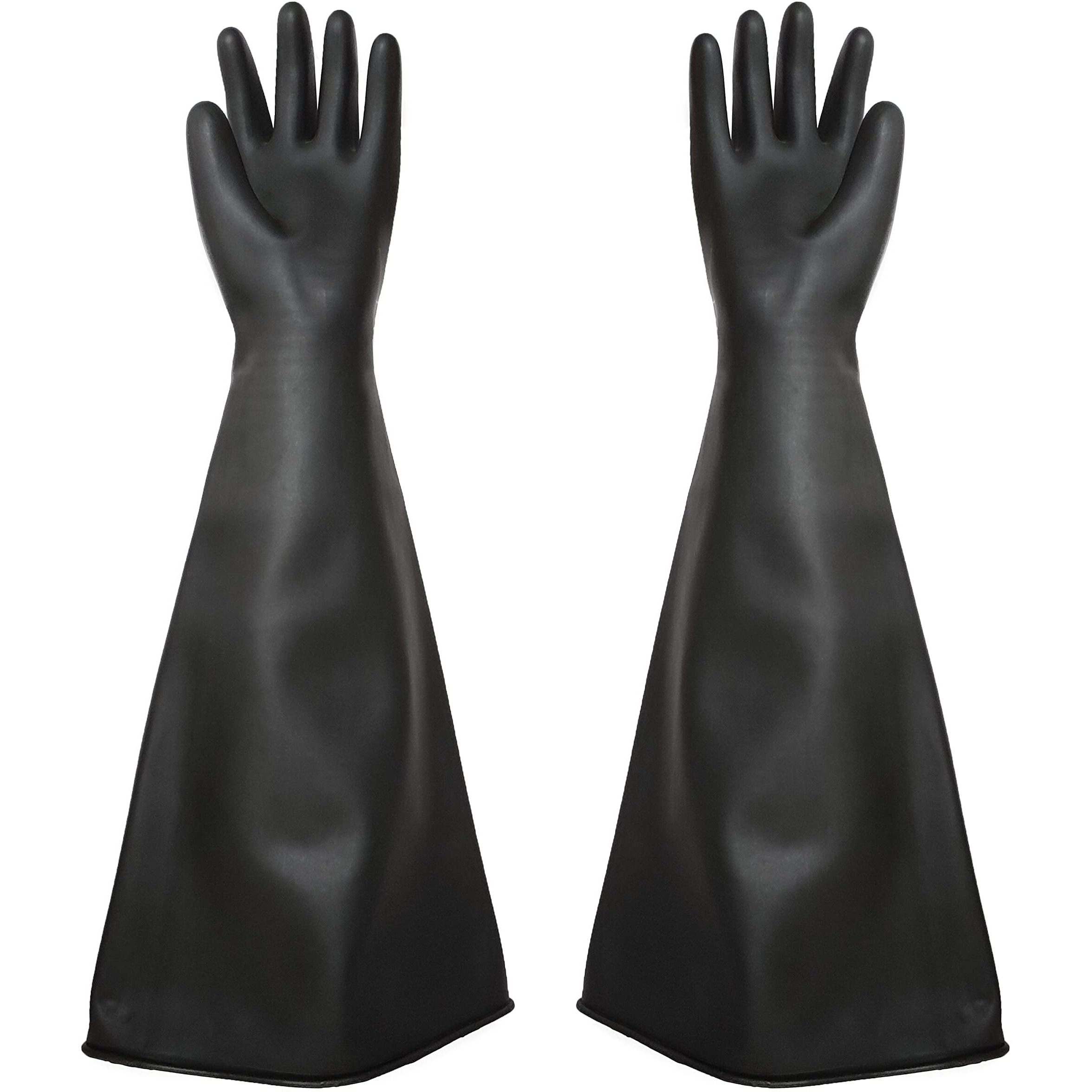 Holdwin Heavy Duty Sandblasting Gloves 27.5"" Rubber Gloves For Sandblaster Protective Safety Work - Black Striped