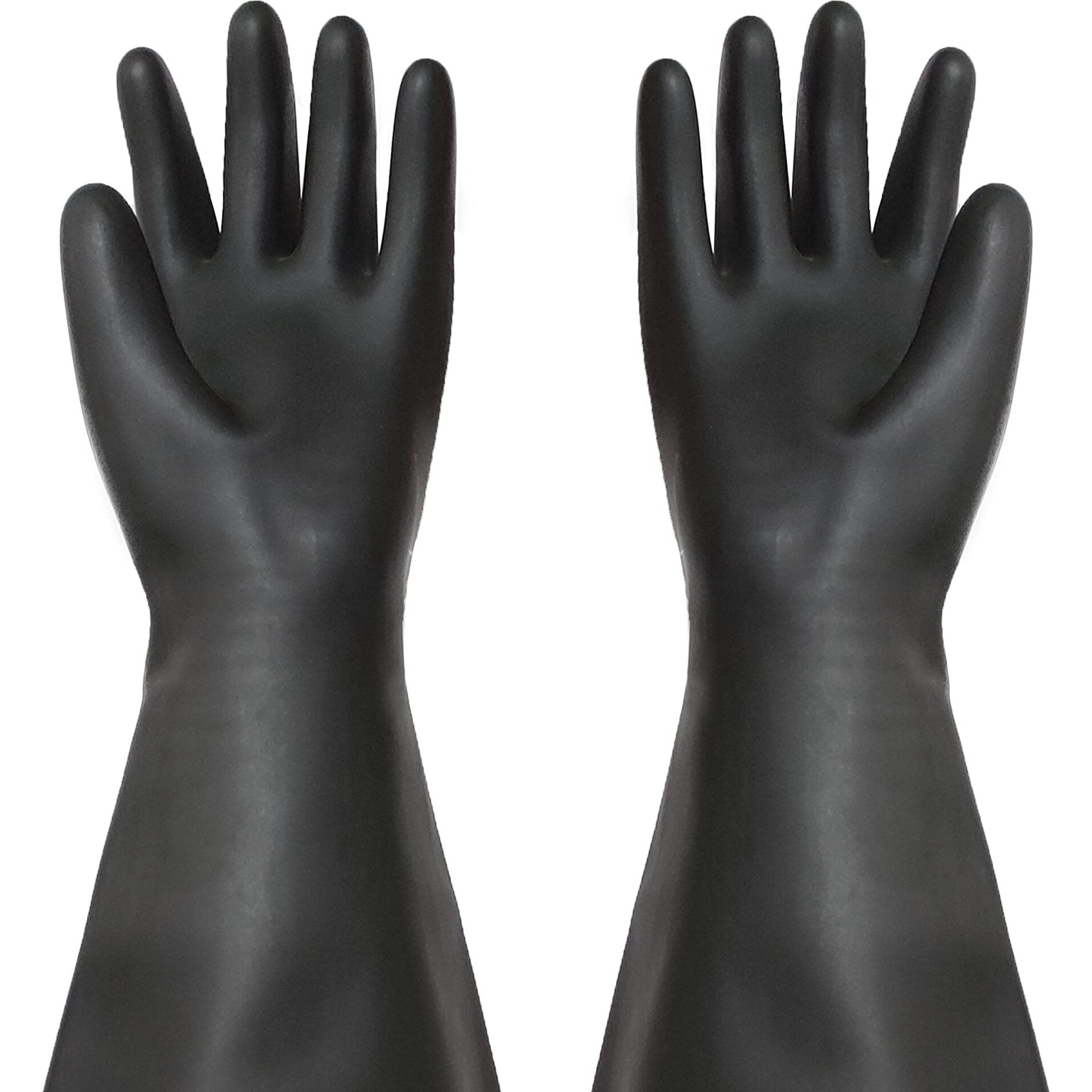 Holdwin Heavy Duty Sandblasting Gloves 27.5"" Rubber Gloves For Sandblaster Protective Safety Work - Black Striped