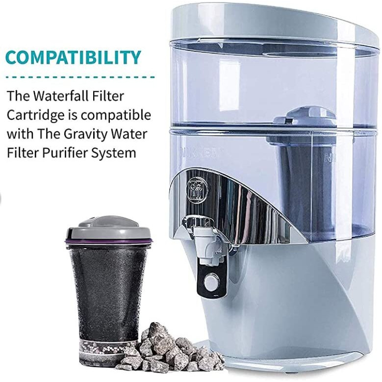 Pimag Gravity Water Cartridge Replacement - Cartridge Replacement For Nikken Water Filter - Alkaline Water Filtration Water Purifier Countertop Replacement Parts For Filtration System - Water Purifier