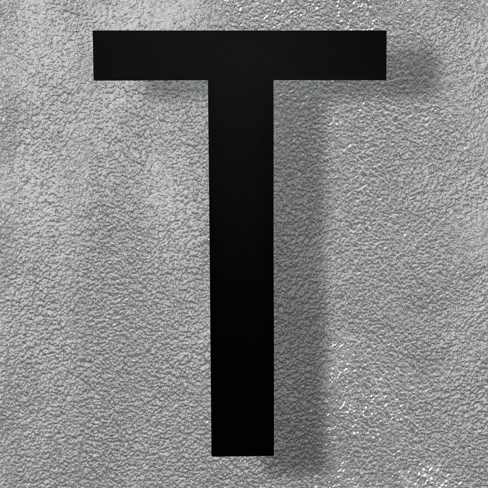 Modern 8-Inch Black Stainless Steel Floating House Letters - Sleek & Visible Address Number For Home/Office- Weatherproof & Easy Install/Letter T