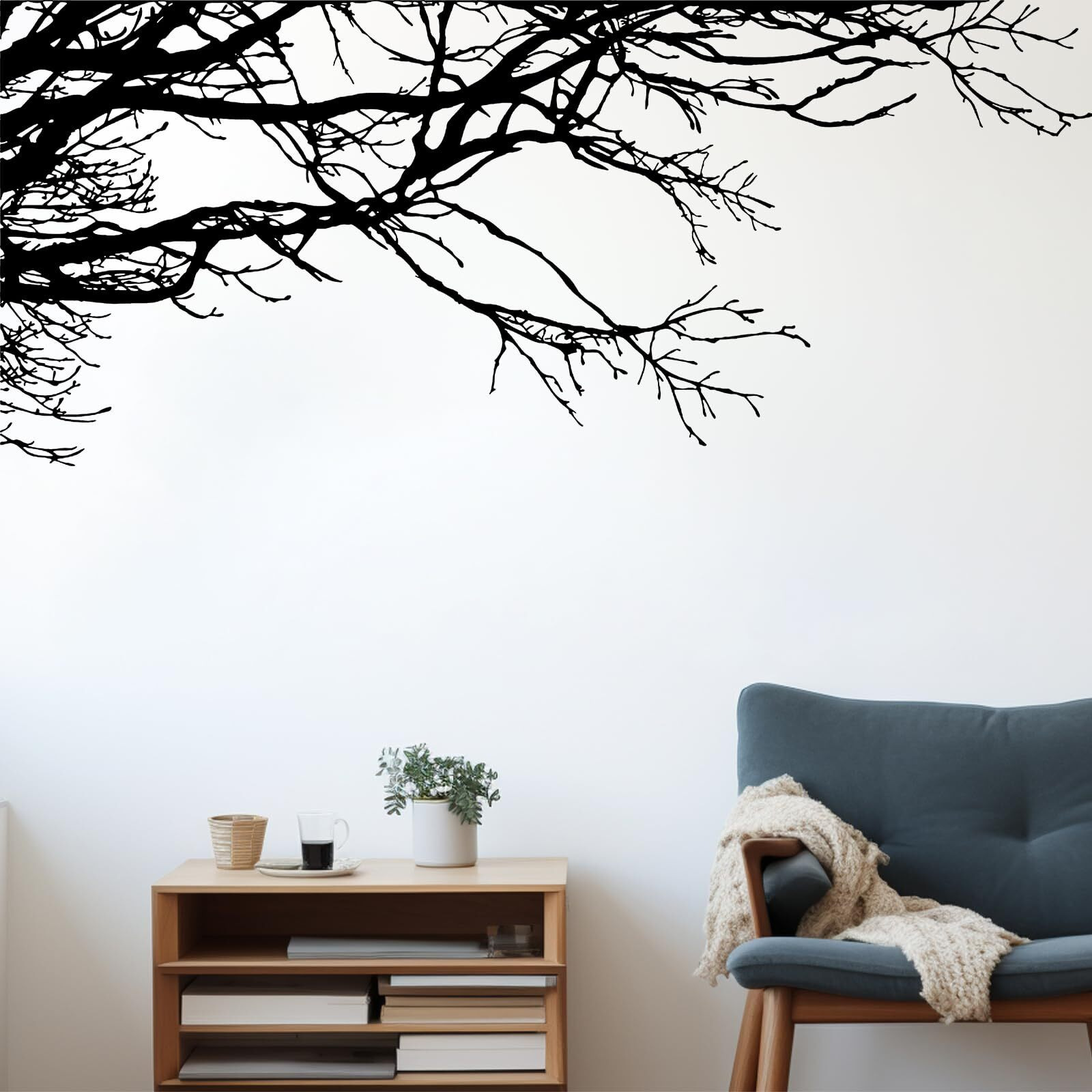 Eersida Tree Wall Decals Peel And Stick  6 Sheets Black Wall Decals Wallpaper  Tree Branches Style  Black  Pvc  Waterproof  Indoor Use  For Home Bedroom Living Room Decor(Tree Style)