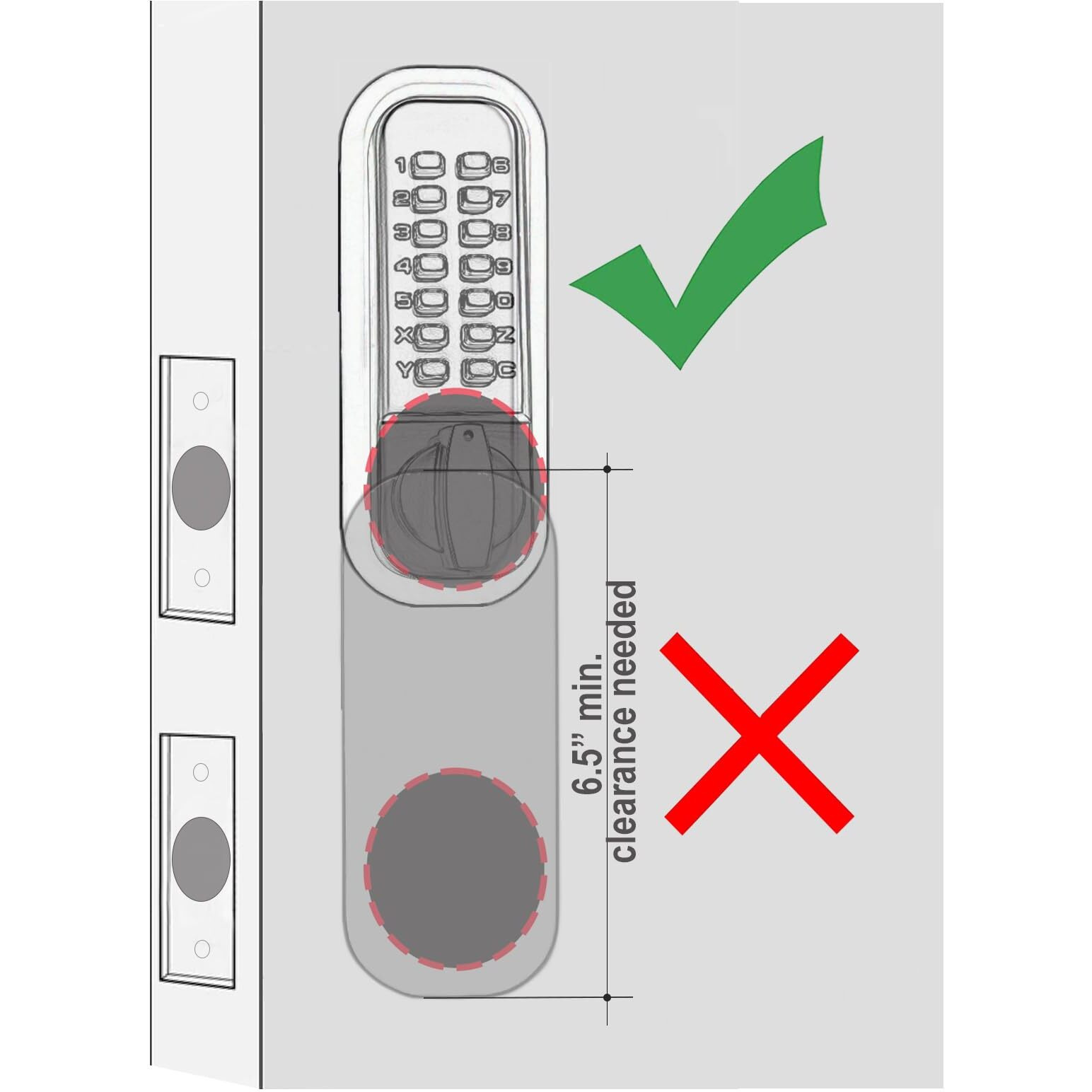 Jounjip Deadbolt Keyless Entry Door Lock [Need To Enter Code When Locking] - 100% Mechanical Deadbolt Lock With Thumb Turn Door Knob  Flat Spindle - Satin Chrome