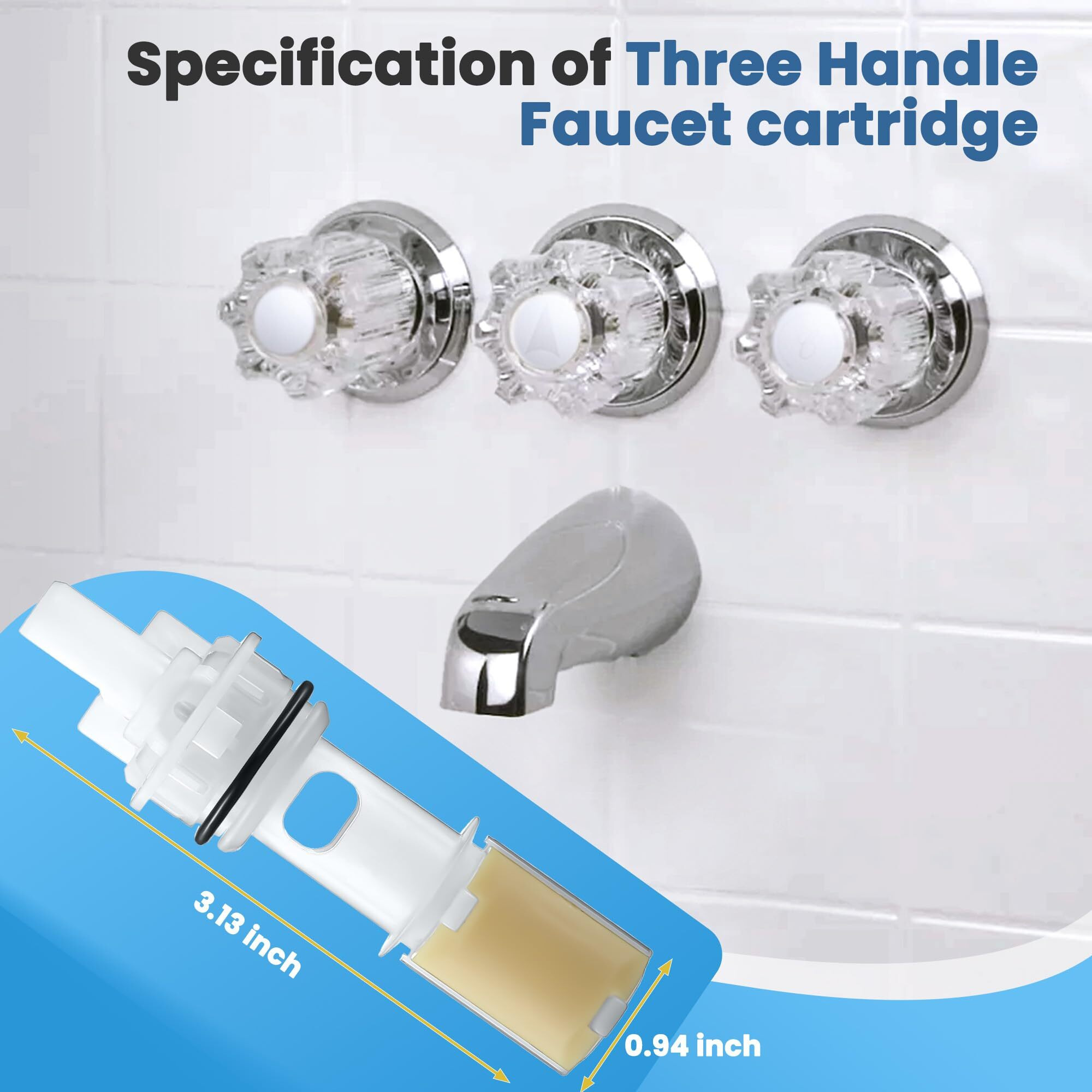 Enhon Shower Diverter Assembly  Compatible With Delta Faucet Rp17730 Diverter Cartridge Replacement  For Use For 3 Handle Tub And Shower Faucets  Bathtub Diverter Repair Kit  With An Oval End