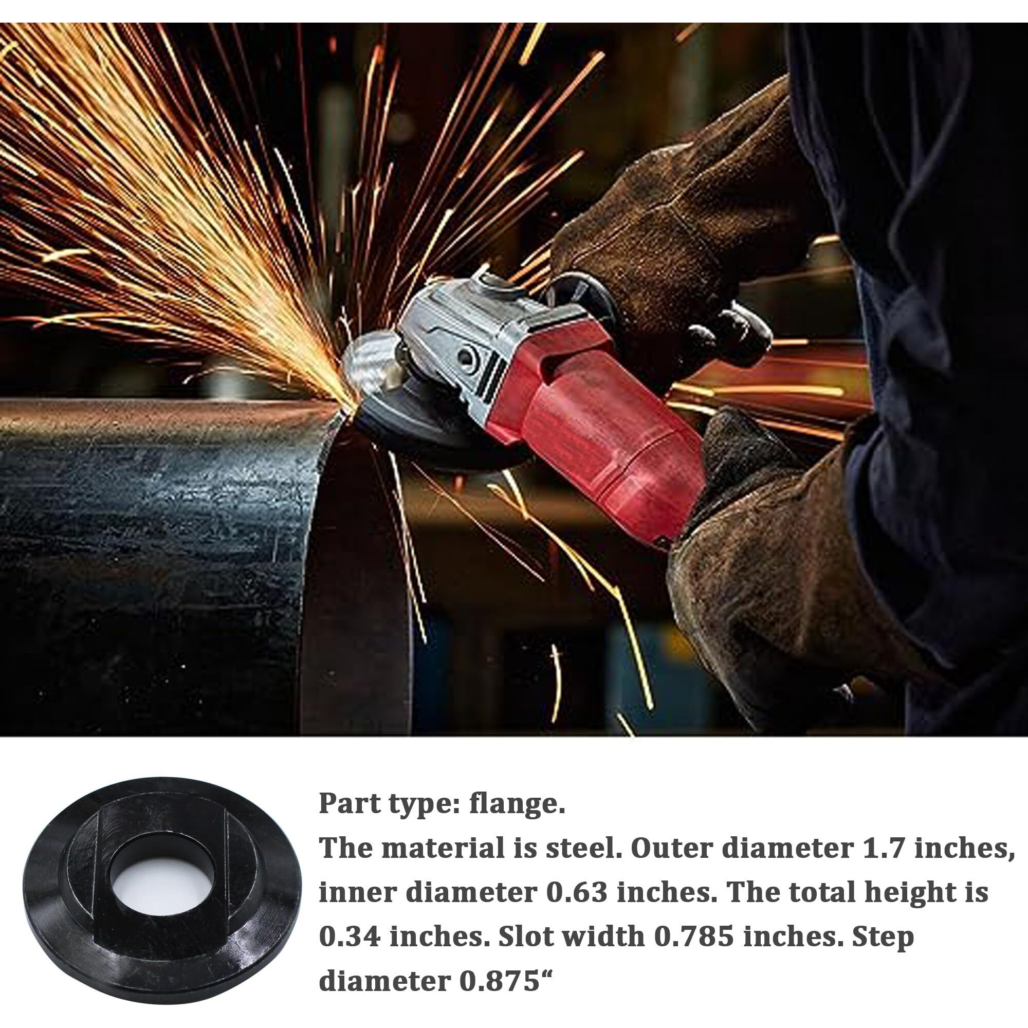 43-34-0036 Inner Flange Fits For Milwaukee Angle Grinder 2680-20  2680-22  6116-30  6116-31  6122-30  6122-31|5/8-11 Grinder Backing Flange Fits For Milwaukee Angle (2 Pack)