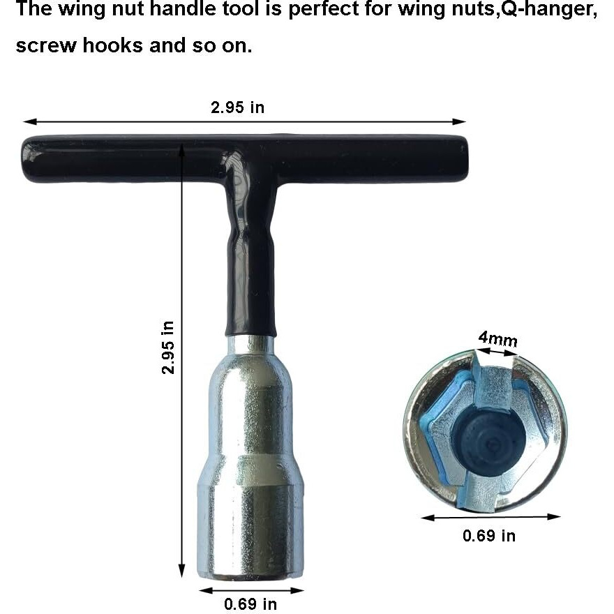 Panshiyon Wing Nut Hand Tool  T Handle Wing Nut Tightening Hand Tool Driver For Eye Screws  C Hook Bolt  Q-Hanger Screw Hooks