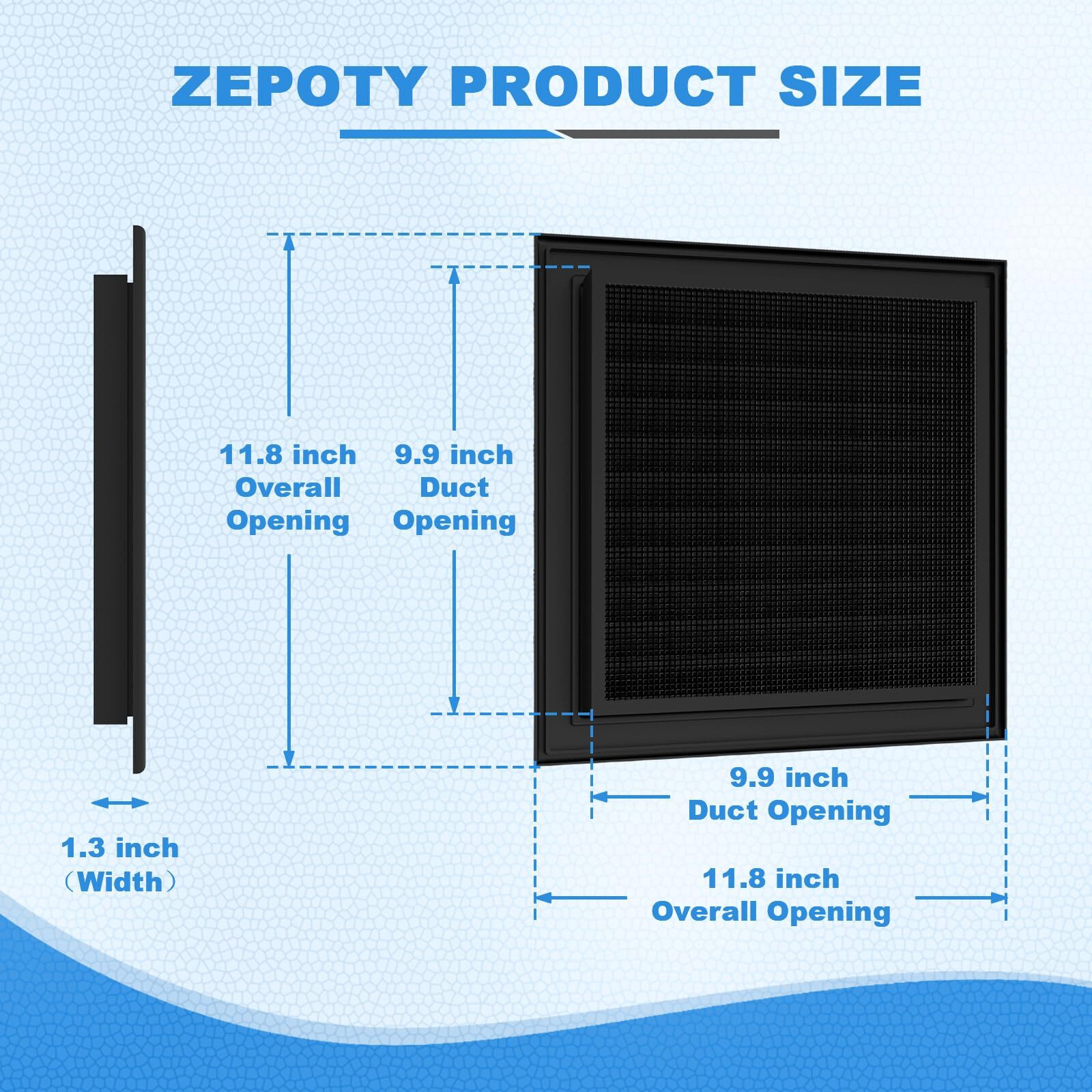Zepoty 12"&quotX12"" Aluminum Alloy Gable Vent  Screen Design  Elevate Aesthetics And Air Quality  Ideal For Attic And Shed Ventilation  Premium Black Square Vents In Sleek  Vent Opening 10"&quotX10""