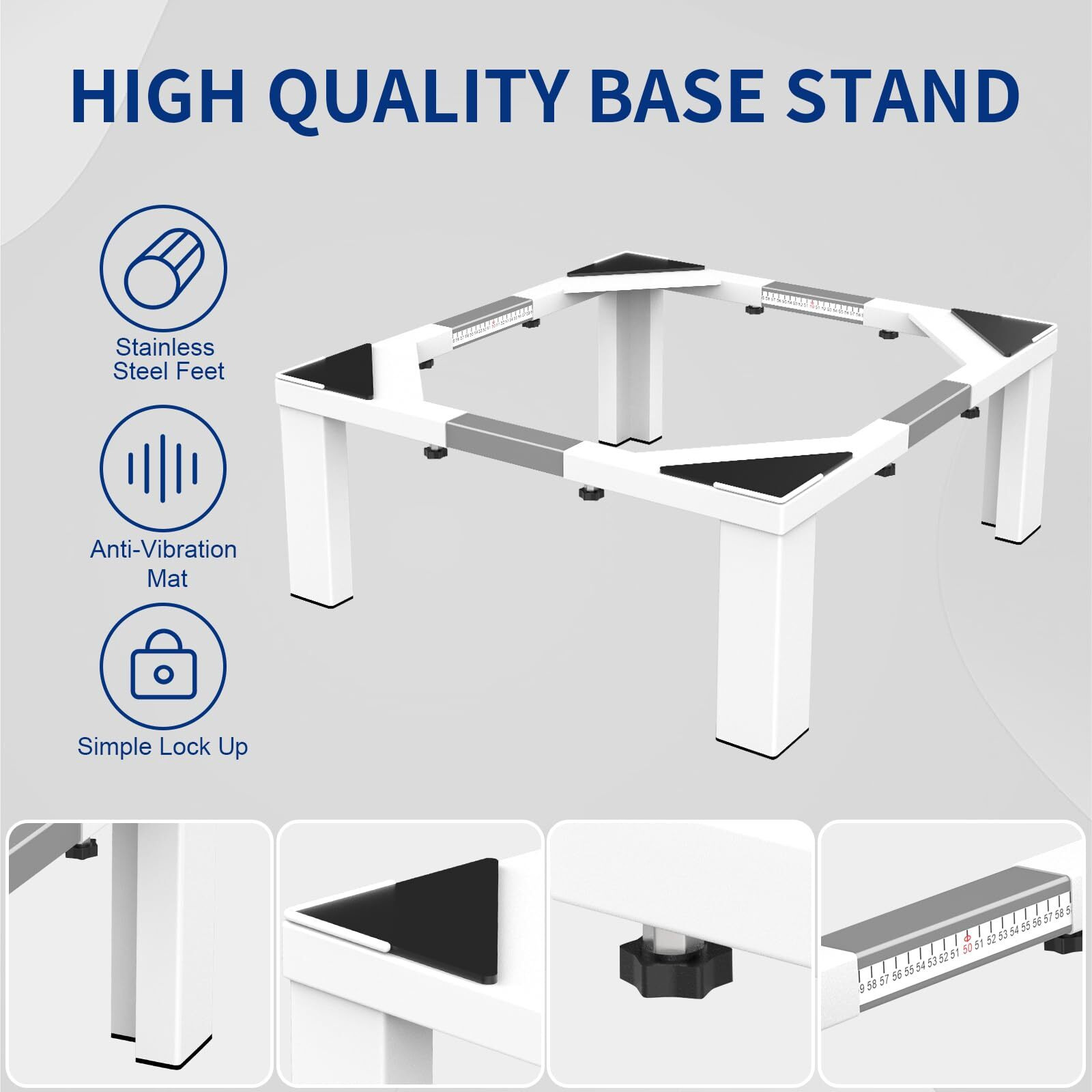 Anbase Heavy-Duty All Steel Laundry Pedestal 16"" Height  Full Size Universal Washing Machine Stand  Dryer Stand  Suitable For All Washer And Dryer Stand(White)