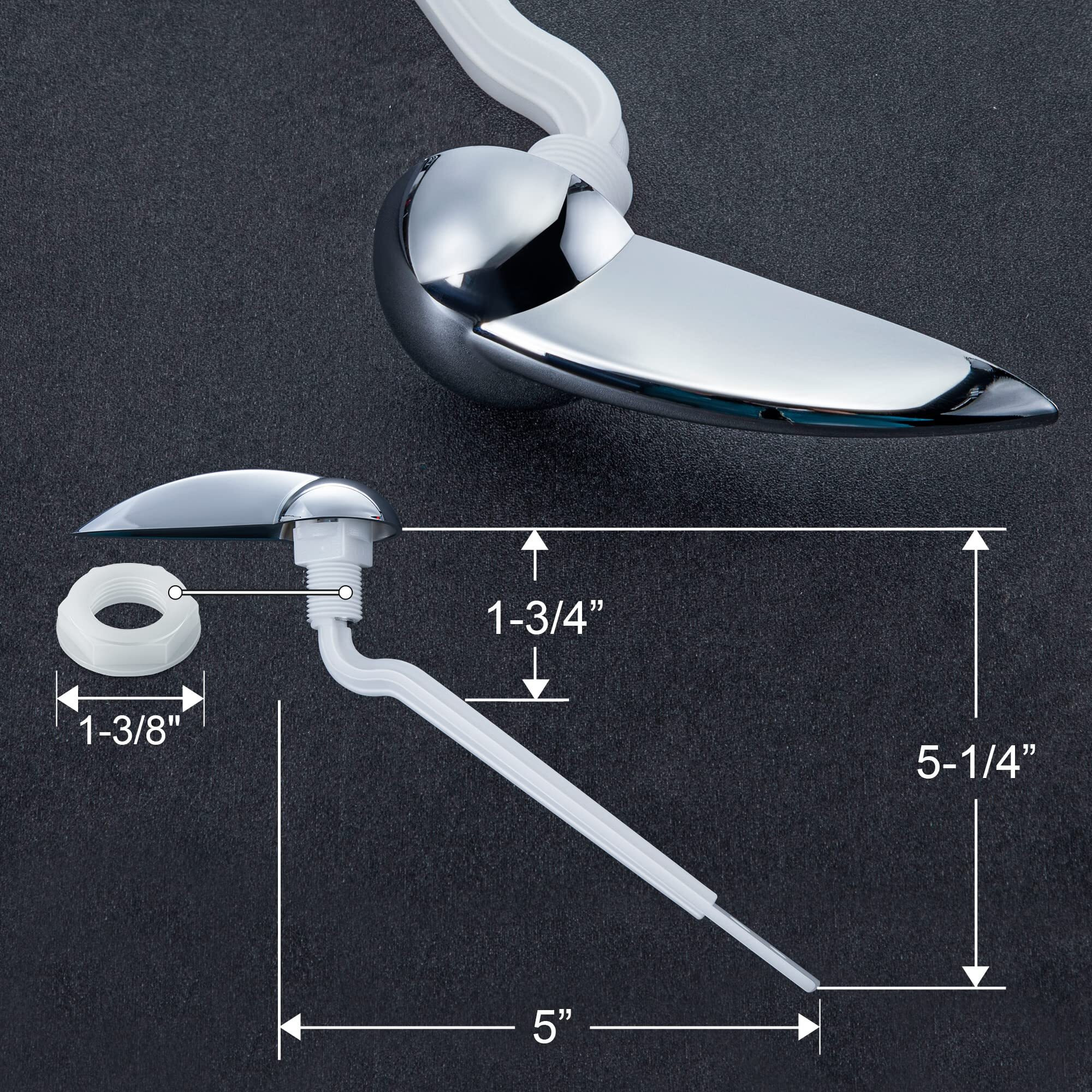 Enhon Universal Toilet Flush Handle Replacement Kit  Compatible With American Standard Toilet Handle Parts Left Hand Trip Lever 738995-0020A Champion4  White Toilet Flusher Handles Repair Kit  1 Pack