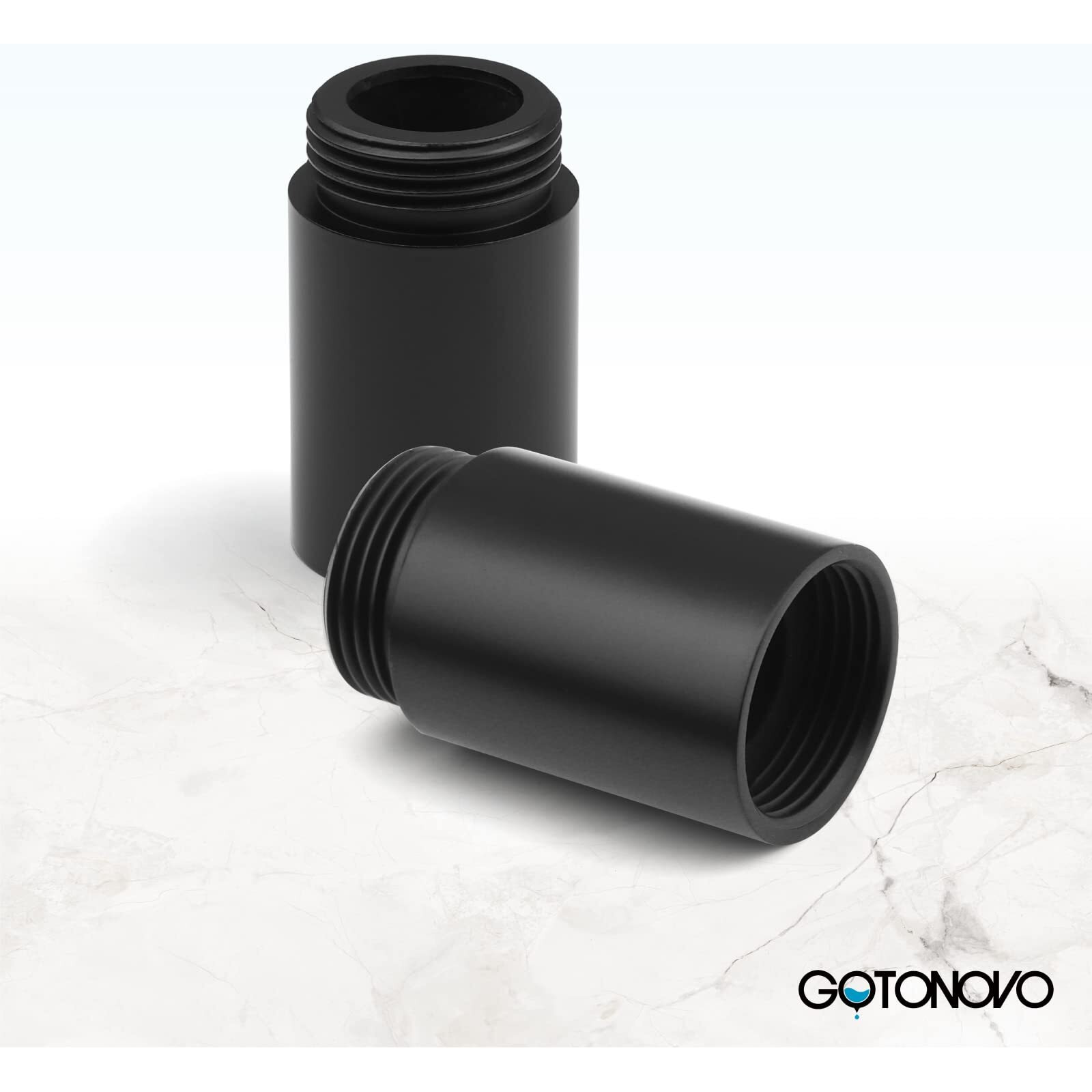 Gotonovo 2 Inch Wall Mount Extension Tube For Shower Fixture Spout Tub Spout Extender One Pair Matte Black