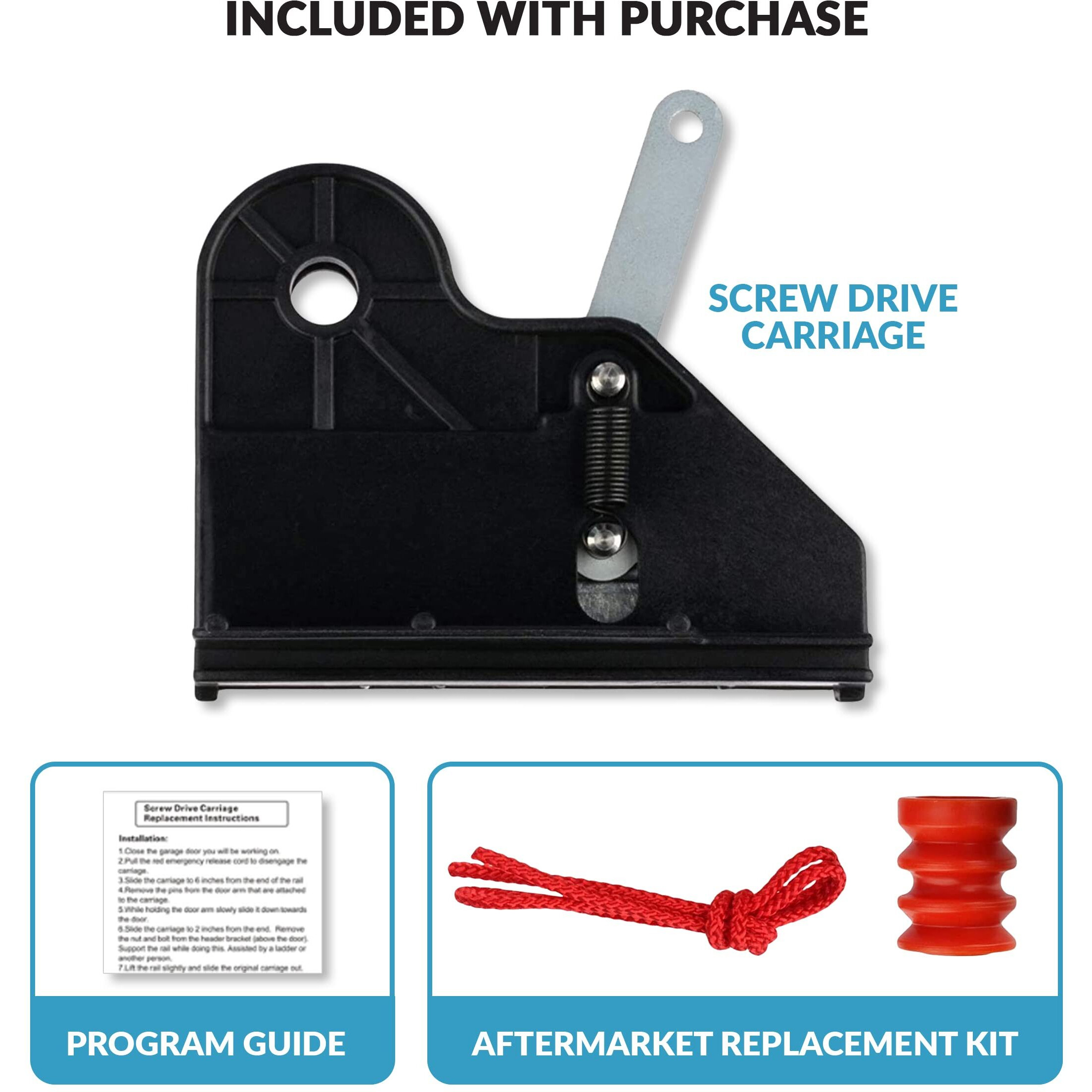Garage2Go Garage Door Screw Drive Carriage Pull Replacement For Genie 36179R.S 34107R.S (2 Pack)