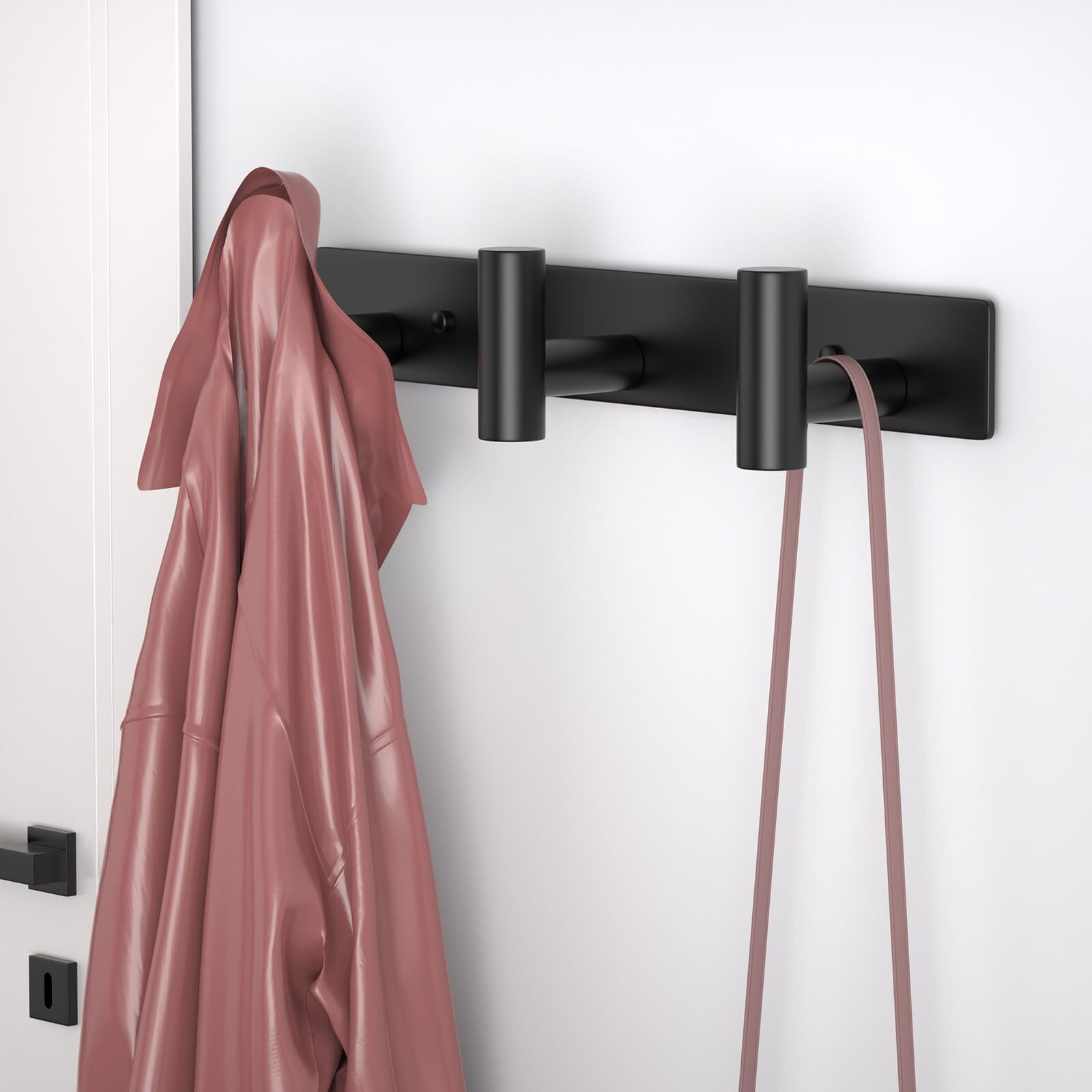 Hufeeoh Coat Hooks Wall Mount  Stainless Steel 3 Hooks Towel Hooks Black T Shaped Coat Hanger Wall Mount  Heavy Duty Wall Hooks Purse Rack For Hanging
