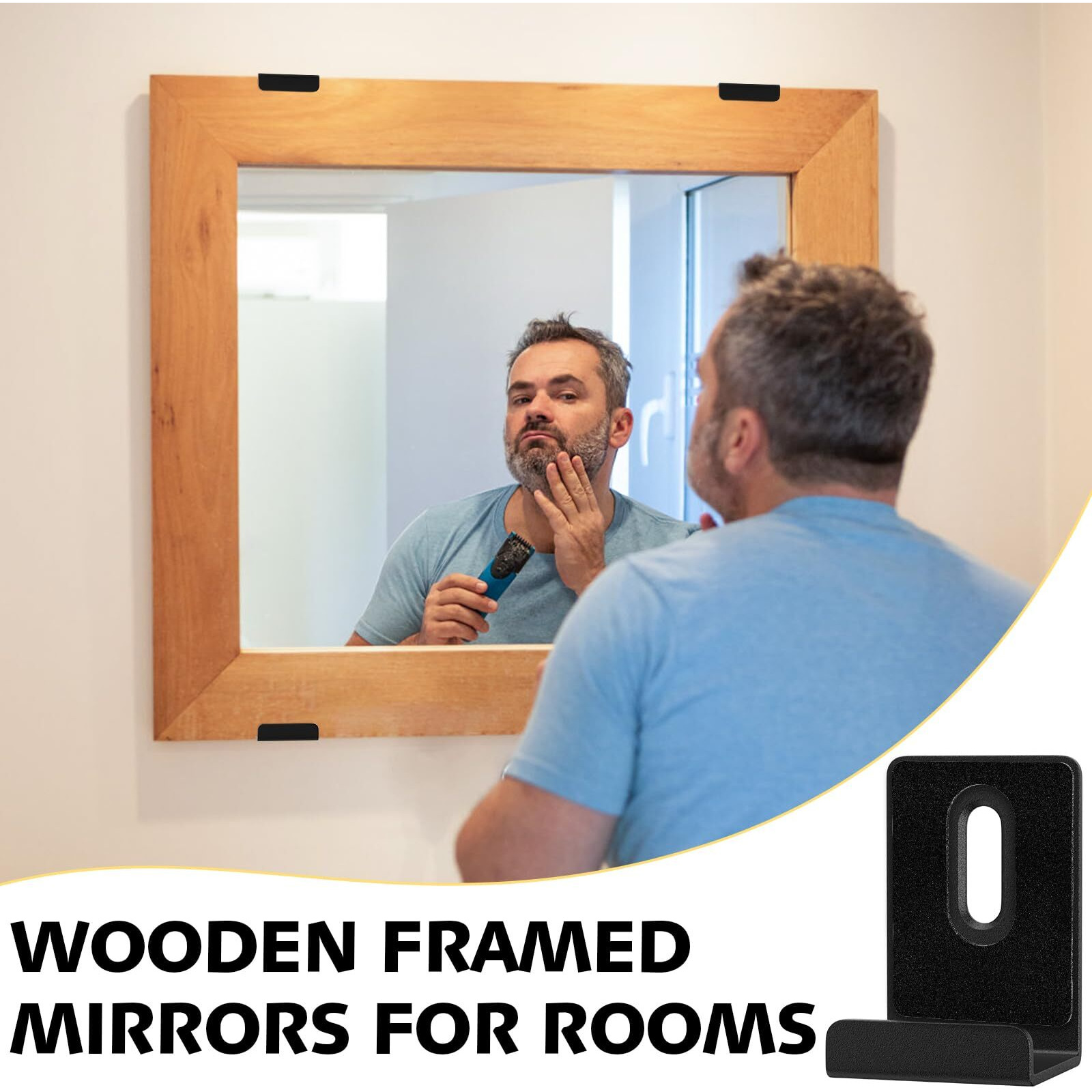 Bagteck 6Pcs Metal Mirror Clips 3/4 Wide Channel Mirror Hanger Clip Large Heavy Retainer Clips For Mirrors With Screw Mirror Clips For Wall Mounting Frameless Mirror Billboard Displays Tile Display