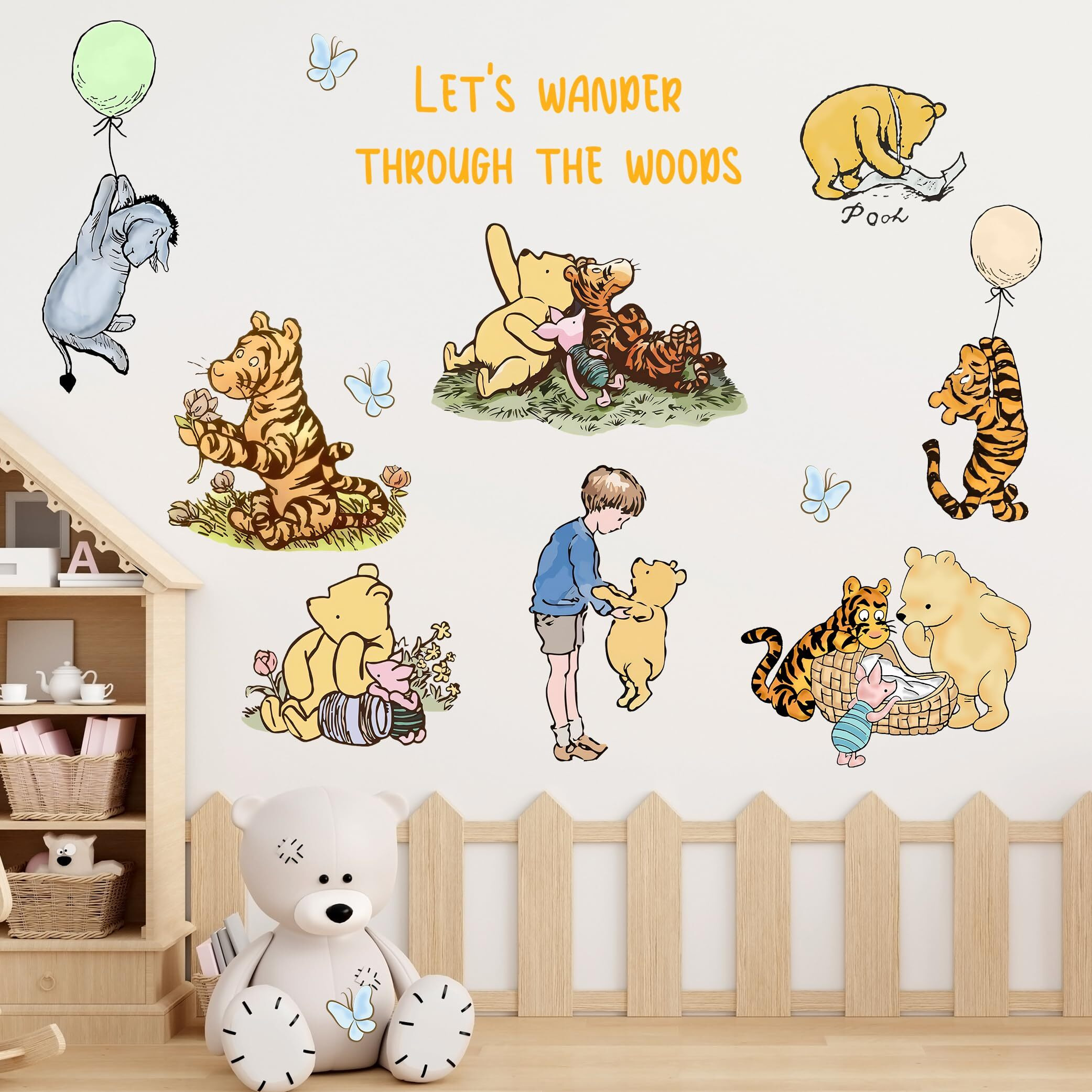 Winnie Character Stickers  Winnie Inspirational Stickers  Winnie Wall Stickers For Kids  Winnie Removable Stickers For Baby Kids Nursery Children Room Bedroom Living Room Playroom Wall Decoration