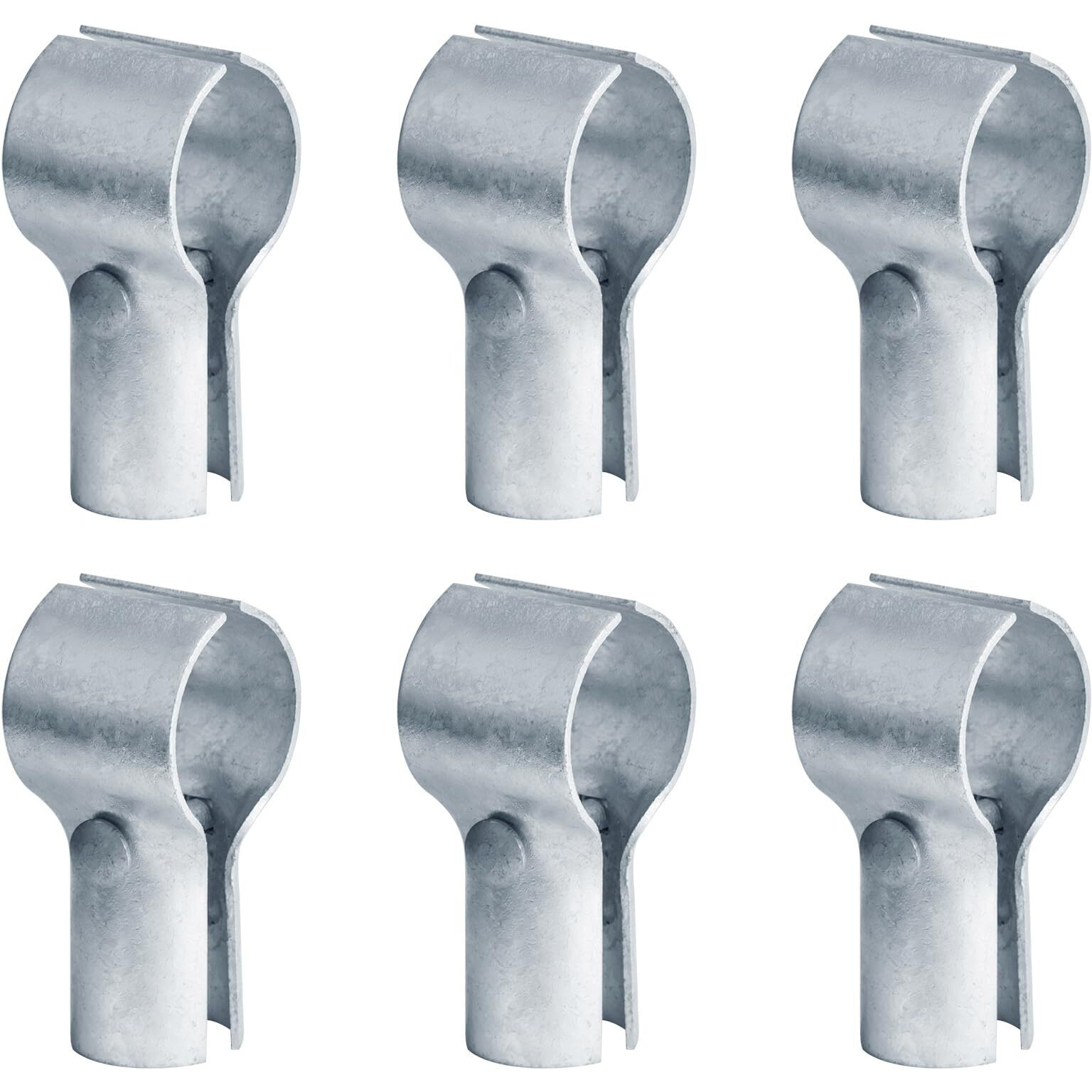 Ottff 6 Pack End Rail Pipe Clamps 2 1/2""(2-3/8"" Od) X 1 5/8""  T Connector For Chain Link Fence
