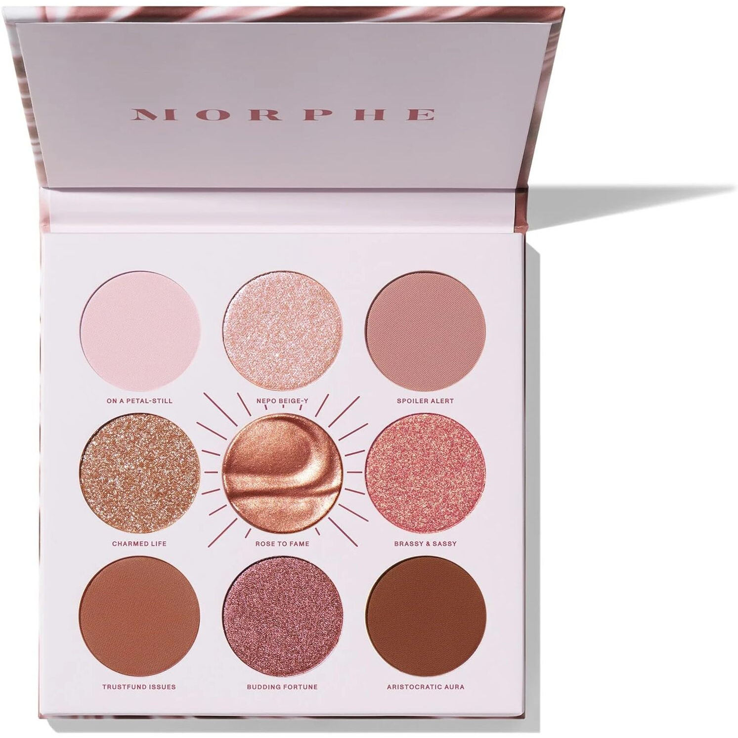 Morphe Rich & Foiled Eyeshadow Palette - Rose To Fame - Ultra-Pigmented Rose Gold & Metallic Foiled Shadows For Luminous Eye Looks (0.35 Oz)