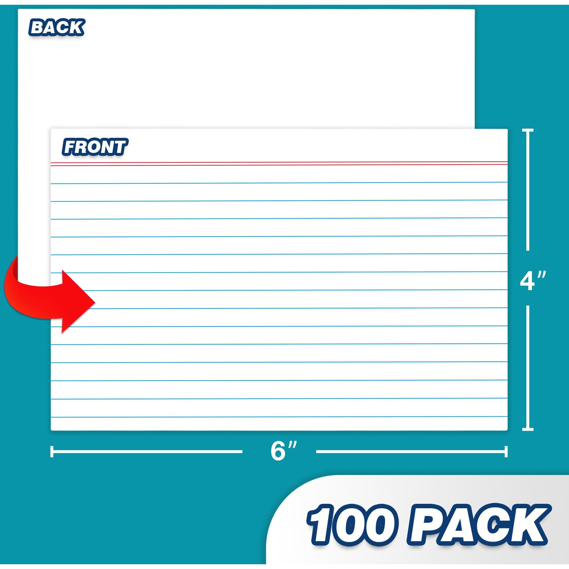 Chell Thick Ruled Index Cards 4X6 Inch Heavyweight  100 Count  Ruled Front And Blank Back  74 Lb. Cover Weight  White