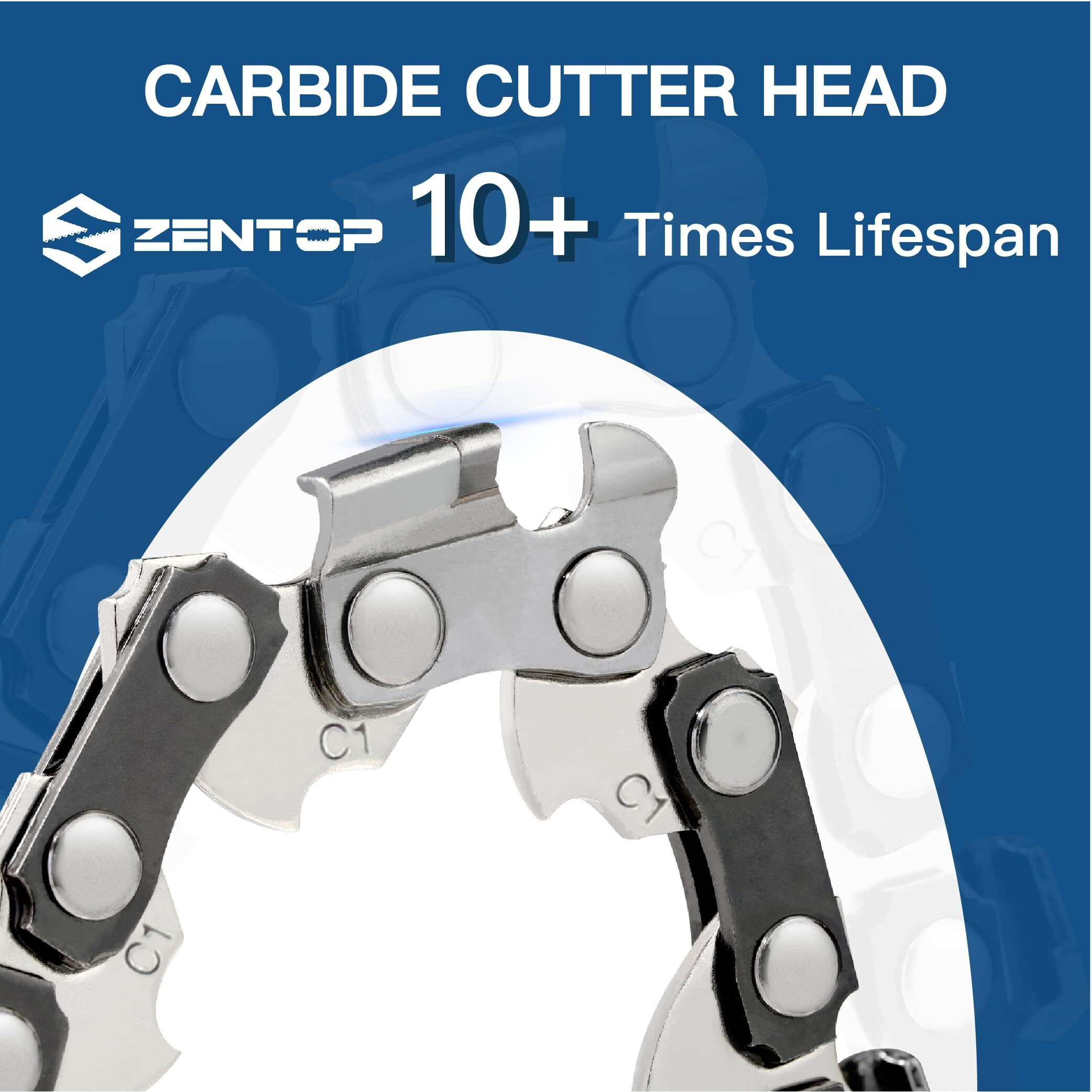 Zentop Carbide Chainsaw Chain 16 Inch  .043"" Gauge  3/8"" Lp Pitch  55 Drive Links  Fits Stihl Ms170  Ms171  Ms180C And More- 61Pmm355  R55  1 Pack