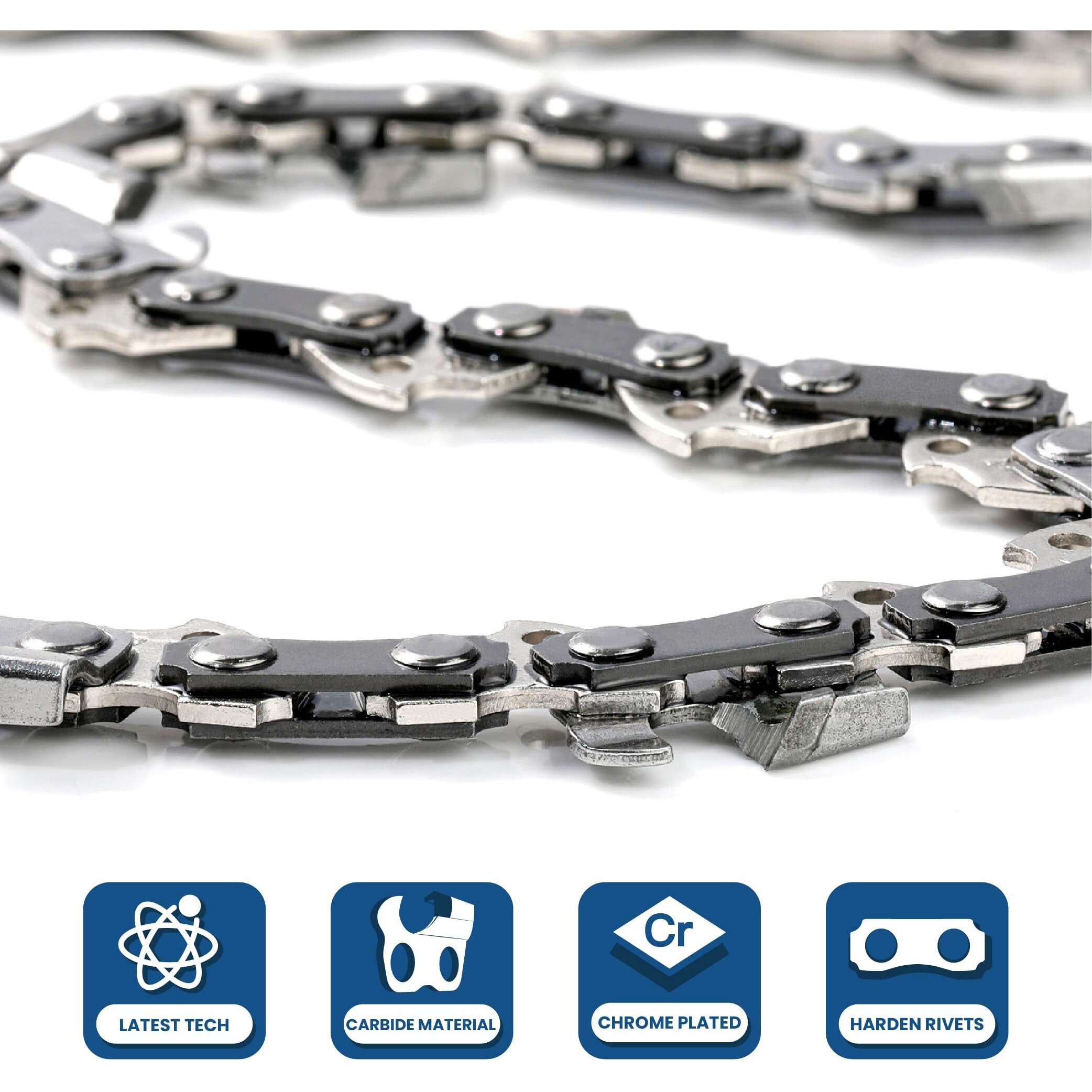 Zentop Carbide Chainsaw Chain 16 Inch  .043"" Gauge  3/8"" Lp Pitch  55 Drive Links  Fits Stihl Ms170  Ms171  Ms180C And More- 61Pmm355  R55  1 Pack