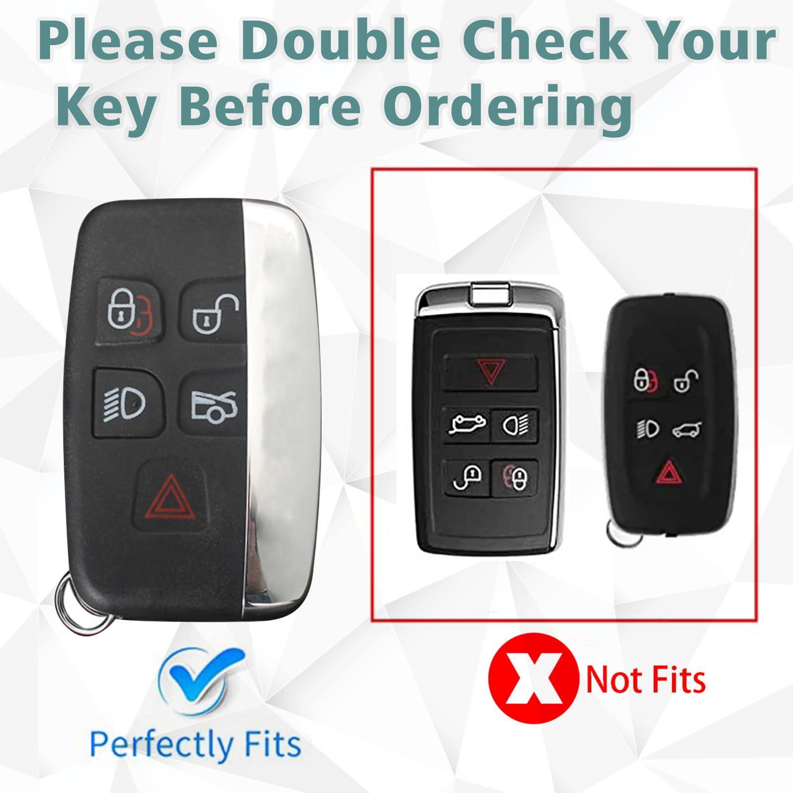 Keycov Key Fob Cover For Land Rover Accessories Keychain Keyshell Ring Case Compatible With Evoque Sport Velar Discovery Lr4 A9 Jaguar F-Pace F-Type Xe Xel Xf Xfl Xj Protector(White)