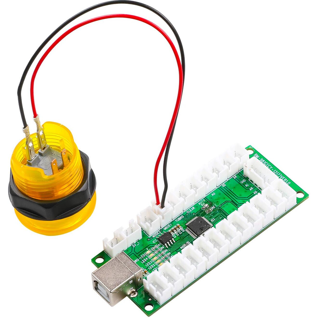 Guwarry 20 Pcs/Lot Zero Delay Usb Encoder Jumper Wires Terminals Size 0.110 (2.8Mm) Compatible With Sanwa Arcade Buttons  Seimitsu  Japan Style Arcade Buttons/Jst Xh2.54 Plugs To .110