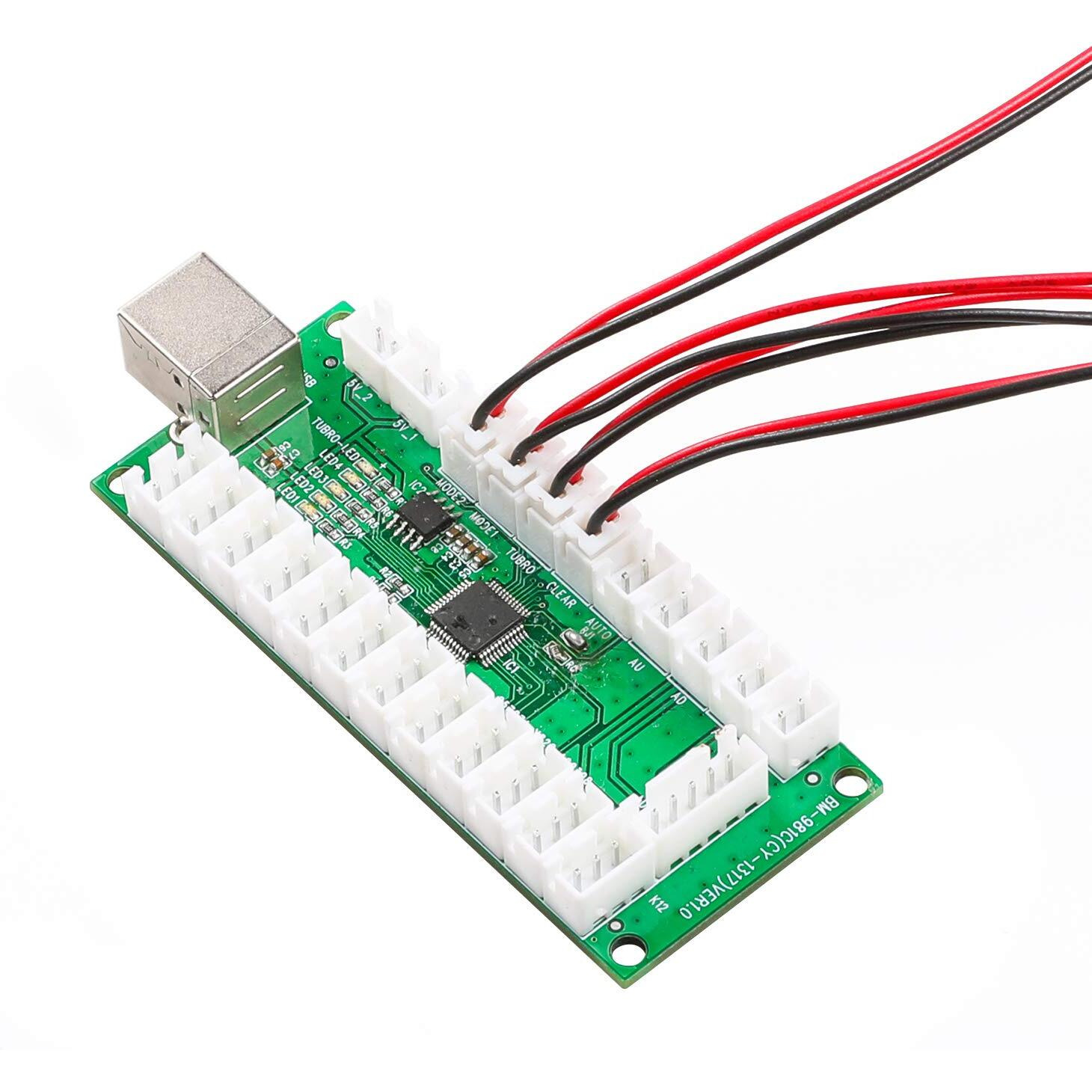 Guwarry 20 Pcs/Lot Zero Delay Usb Encoder Jumper Wires Terminals Size 0.110 (2.8Mm) Compatible With Sanwa Arcade Buttons  Seimitsu  Japan Style Arcade Buttons/Jst Xh2.54 Plugs To .110