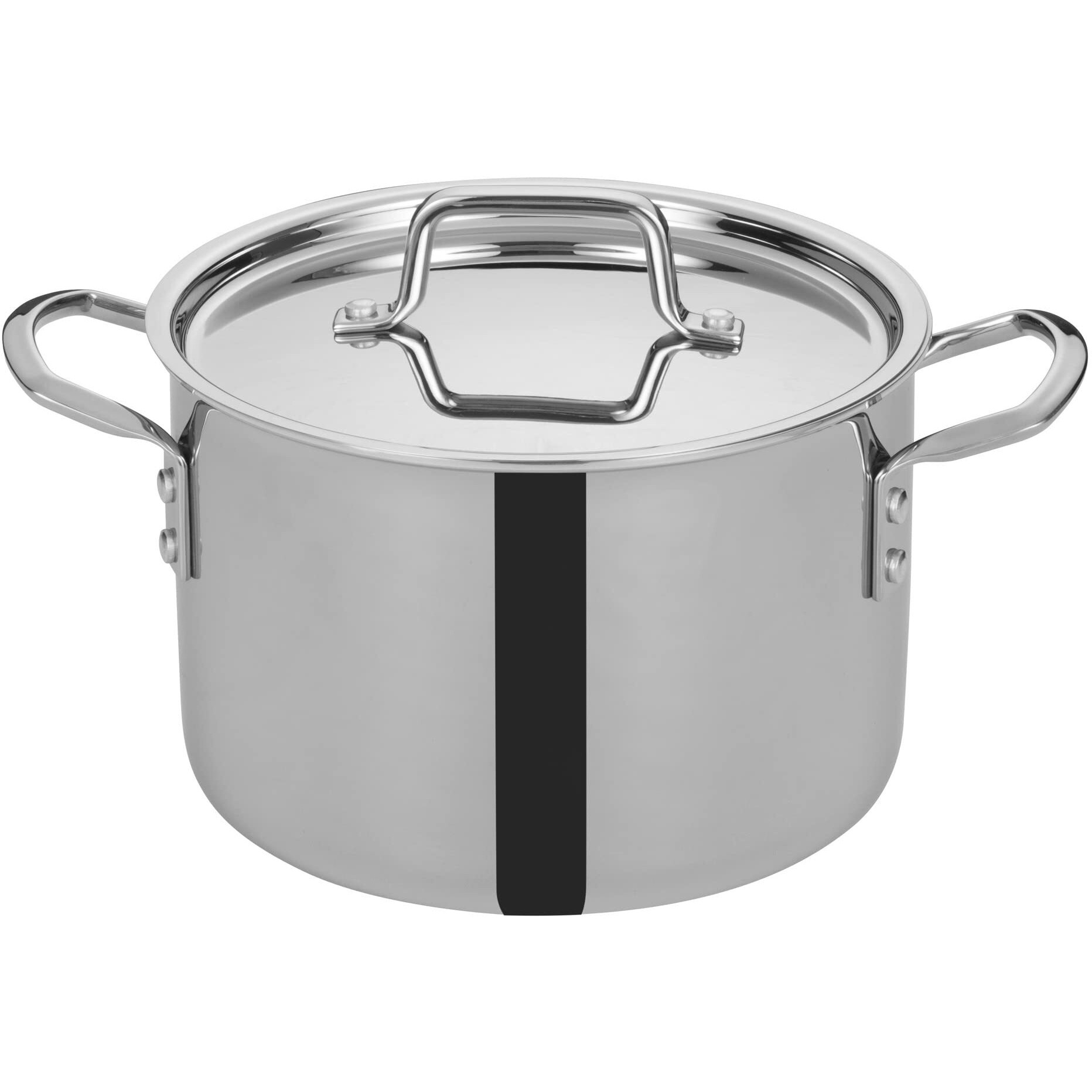Winco Tri-Ply Stock Pot  6-Quart-Qt-6Qt  Silver