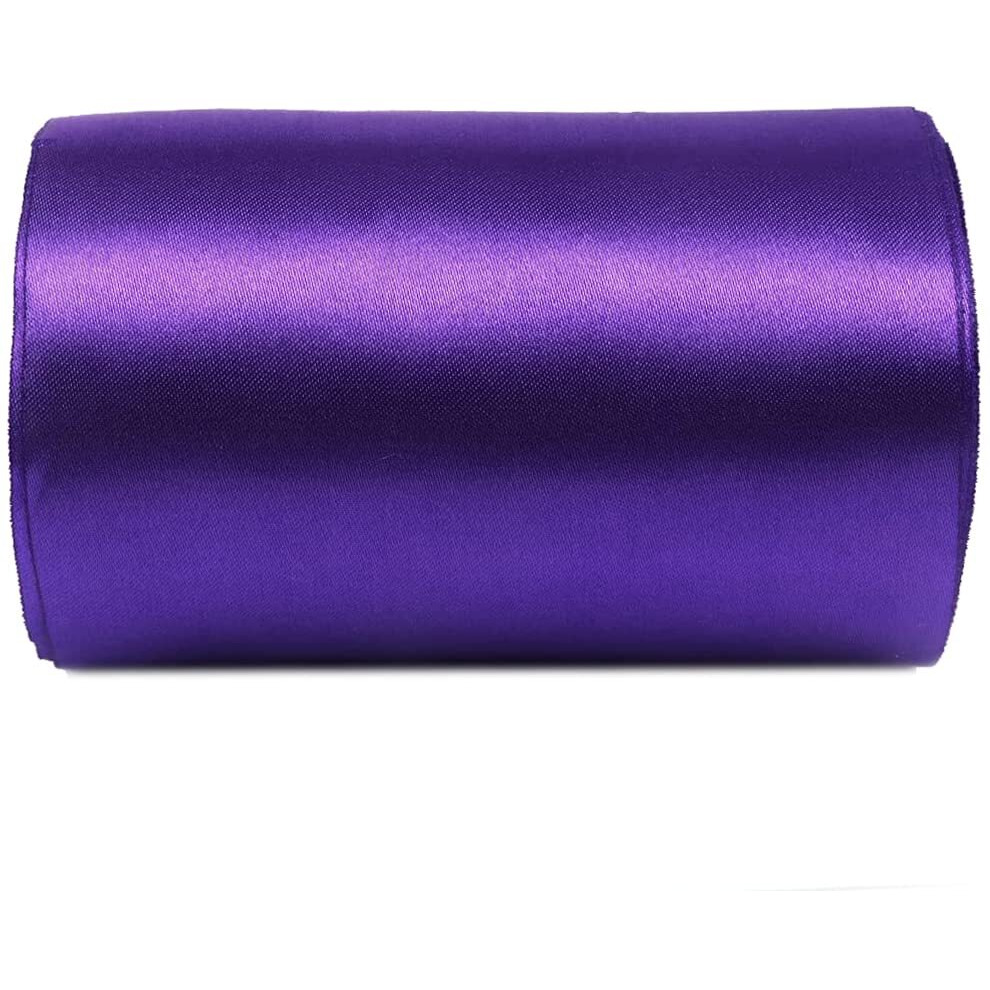 Yycraft 8 Inch Wide Satin Ribbon Satin Fabric Spool For Grand Opening Cutting Ceremony Wedding Birthday Party Decoration Gift Craft (22 Yards Purple)