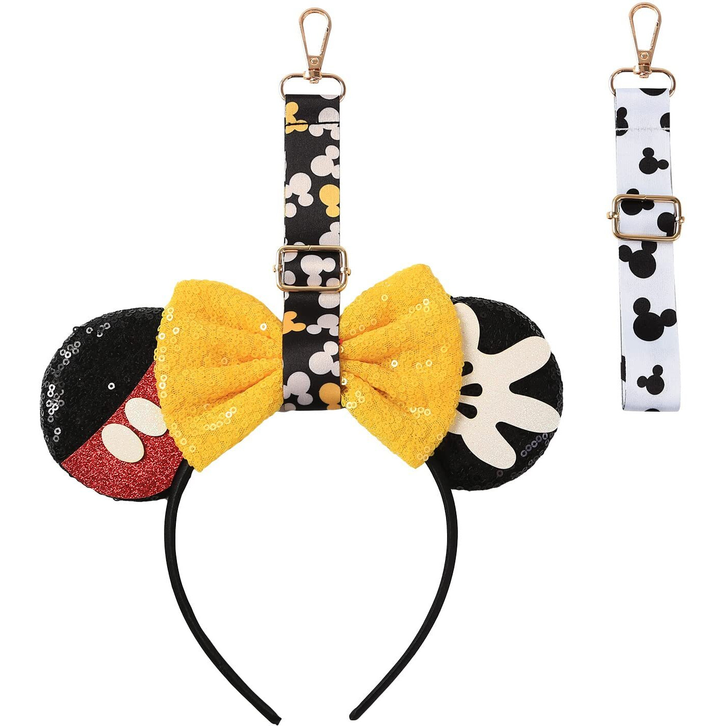 2Pcs Mouse Ear Holder For Backpack Bag Headband Holder Lanyard Strap Keychain Trip Accessories Hanging Display Decor Organizer Short