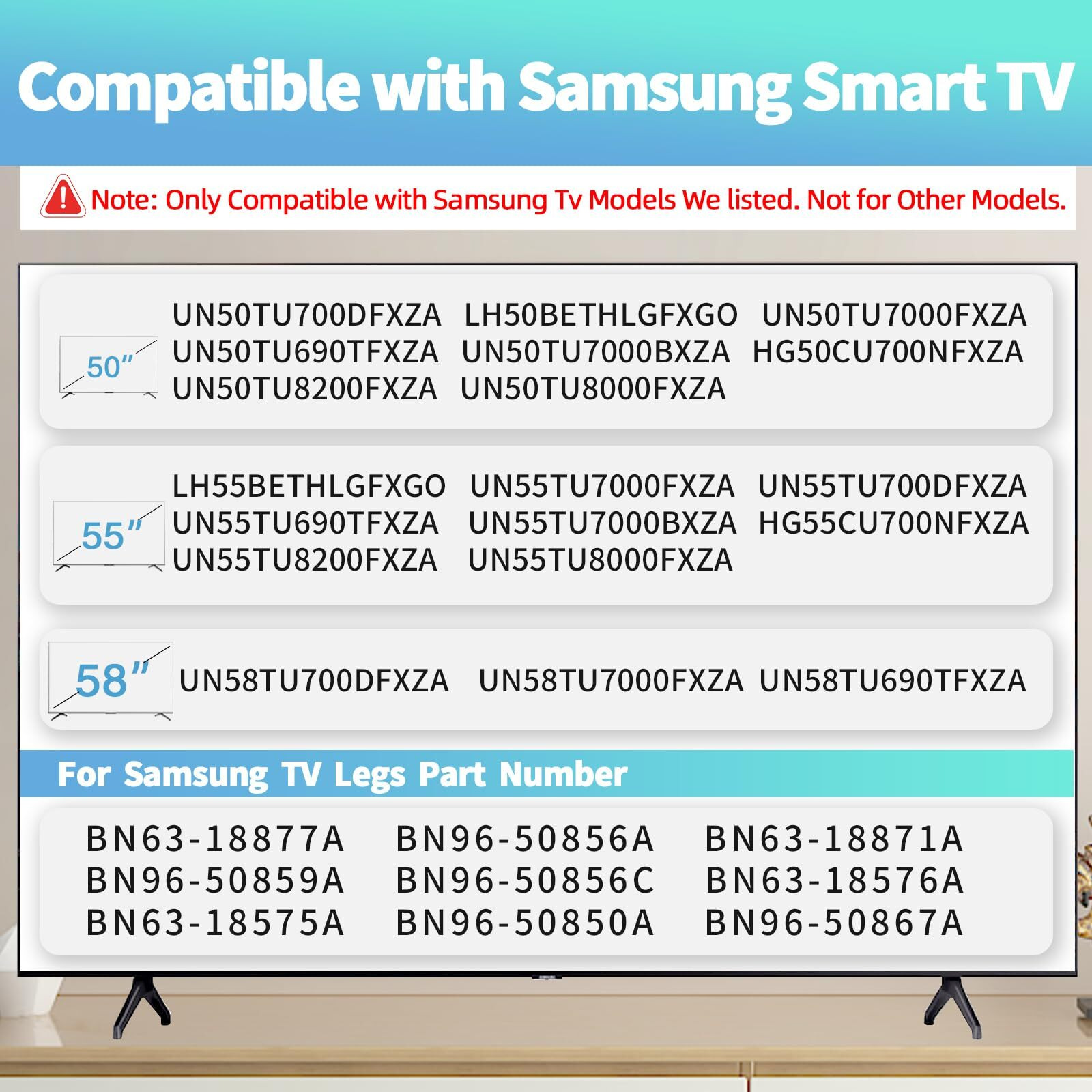 Tv Stand Legs Tv Legs Replacement For Samsung Tv Stand Base Replacement For Samsung Tv Un50Tu7000Fxza Un50Tu700Dfxza Un55Tu7000Fxza Un55Tu700Dfxza Un58Tu7000Fxza Un58Tu700Dfxza