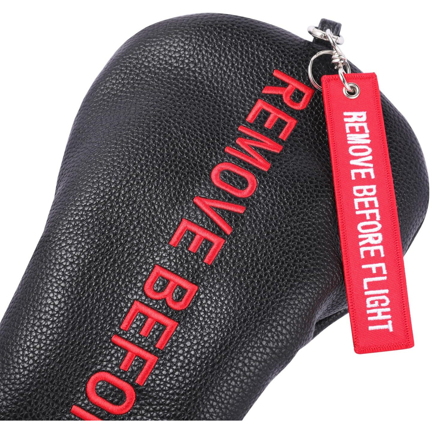 Shabier Black Golf Head Cover With Red Remove Before Flight Design For Fairway Club