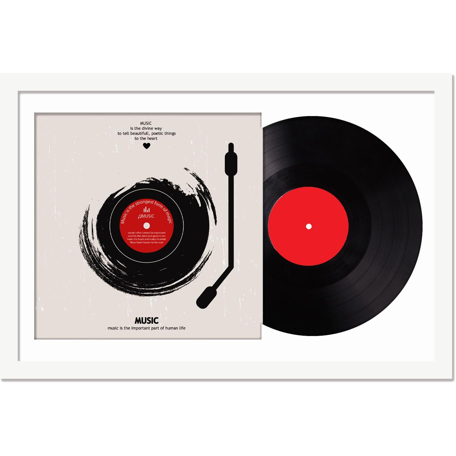 Fxojyvo Vinyl Record Frame For The Wall Display Album Cover  White 16X24 Frame For Any 12 Inch Lp Record With Cover - 1 Pack/White