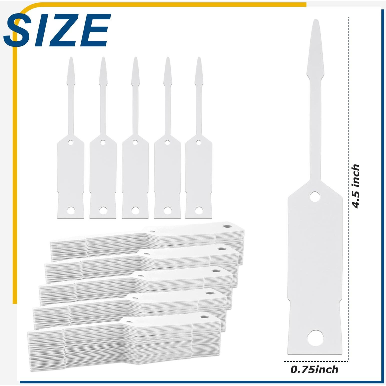 Lewtemi 1000 Pieces Self Lock Arrow Id Key Tags Car Parts Tags Key Ring Repair Labels For Office Automotive Shop Supplies(4 1/2'' X 3/4"" White)