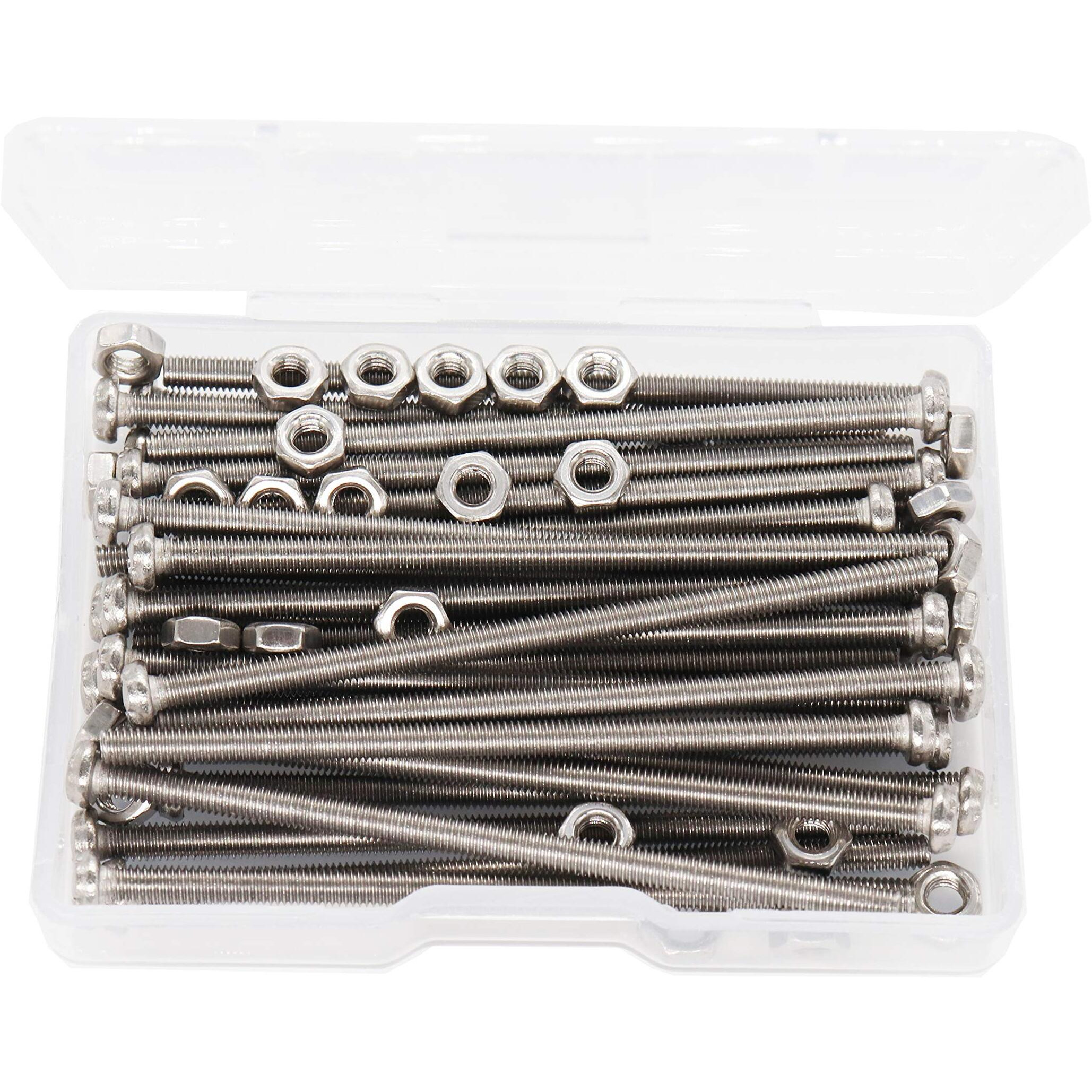 Cseao 20-Set 304 Stainless Steel M3X80Mm Phillips Pan Head Machine Screws With M3 Nuts