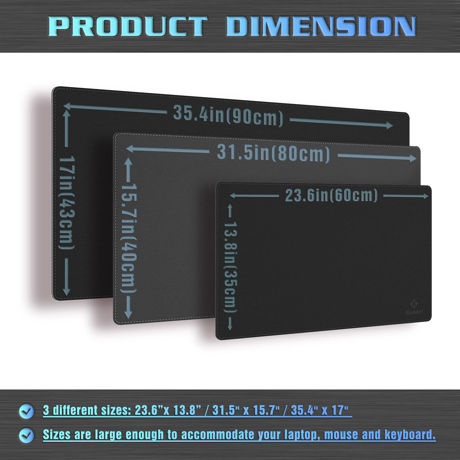 K Knodel Desk Mat  Blotter  Dual-Sided Office Desk Pad  Waterproof Desk Mat For Desktop  Desk Blotters  Pvc Leather Pad Protector (Black  23.6"" X 13.8"")