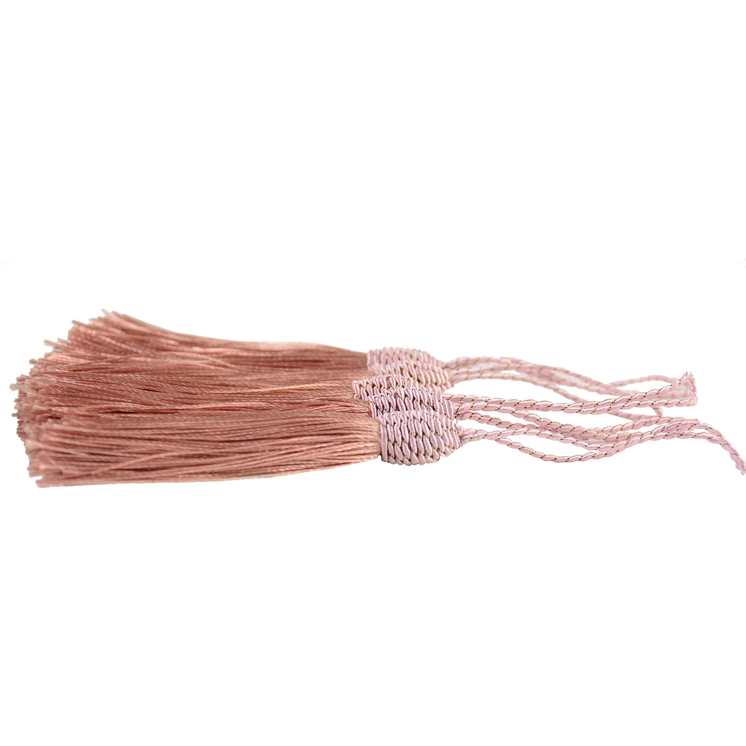 Makhry 20Pcs 15.5Cm/6 Inch Silky Floss Bookmark Tassels With 2-Inch Cord Loop And Small Chinese Knot For Jewelry Making  Souvenir  Bookmarks  Diy Craft Accessory (Peach Pink)
