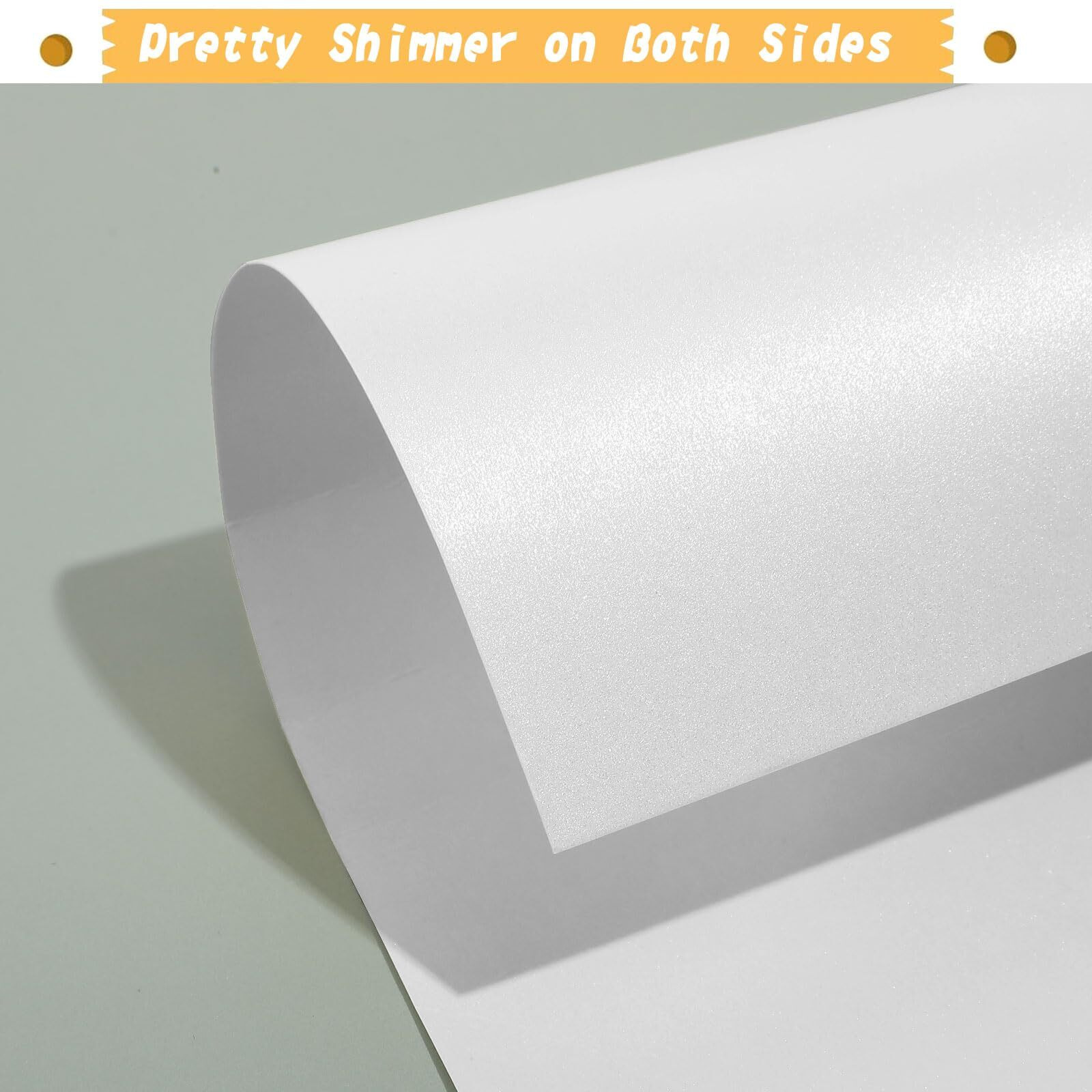 36 Sheets Silver Shimmer Cardstock  8.5"" X 11"" Metallic Cardstock Paper  250Gsm/92Lb Cover  Double Sided Silver Pearlescent Paper Card Stock For Invitations  Card Making  Diy Crafts