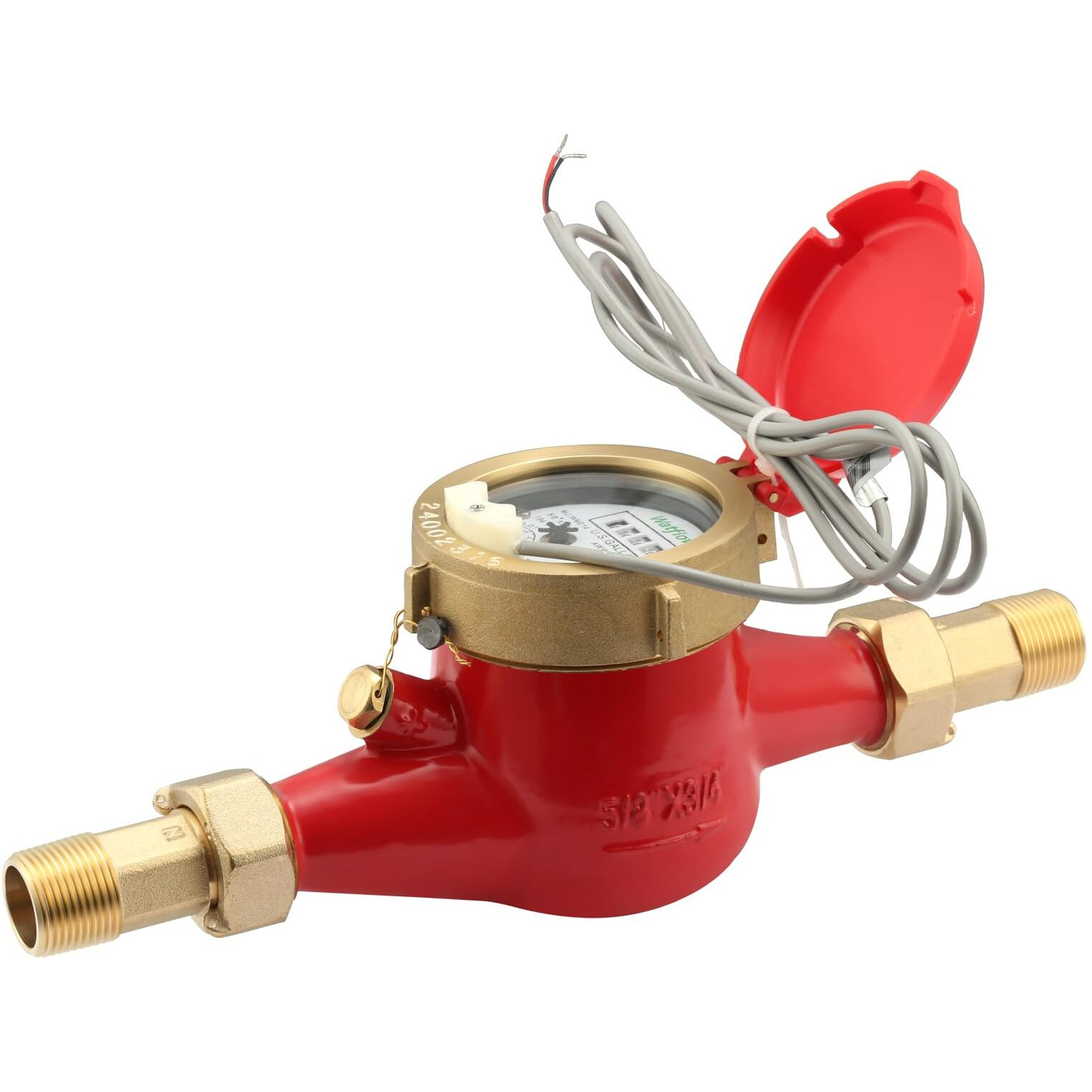 Watflow Dn20 3/4"" Npt Couplings Gallon Water Meter With Pulse Output  Hot Water Meter For Garden Or Home Multi-Jet.