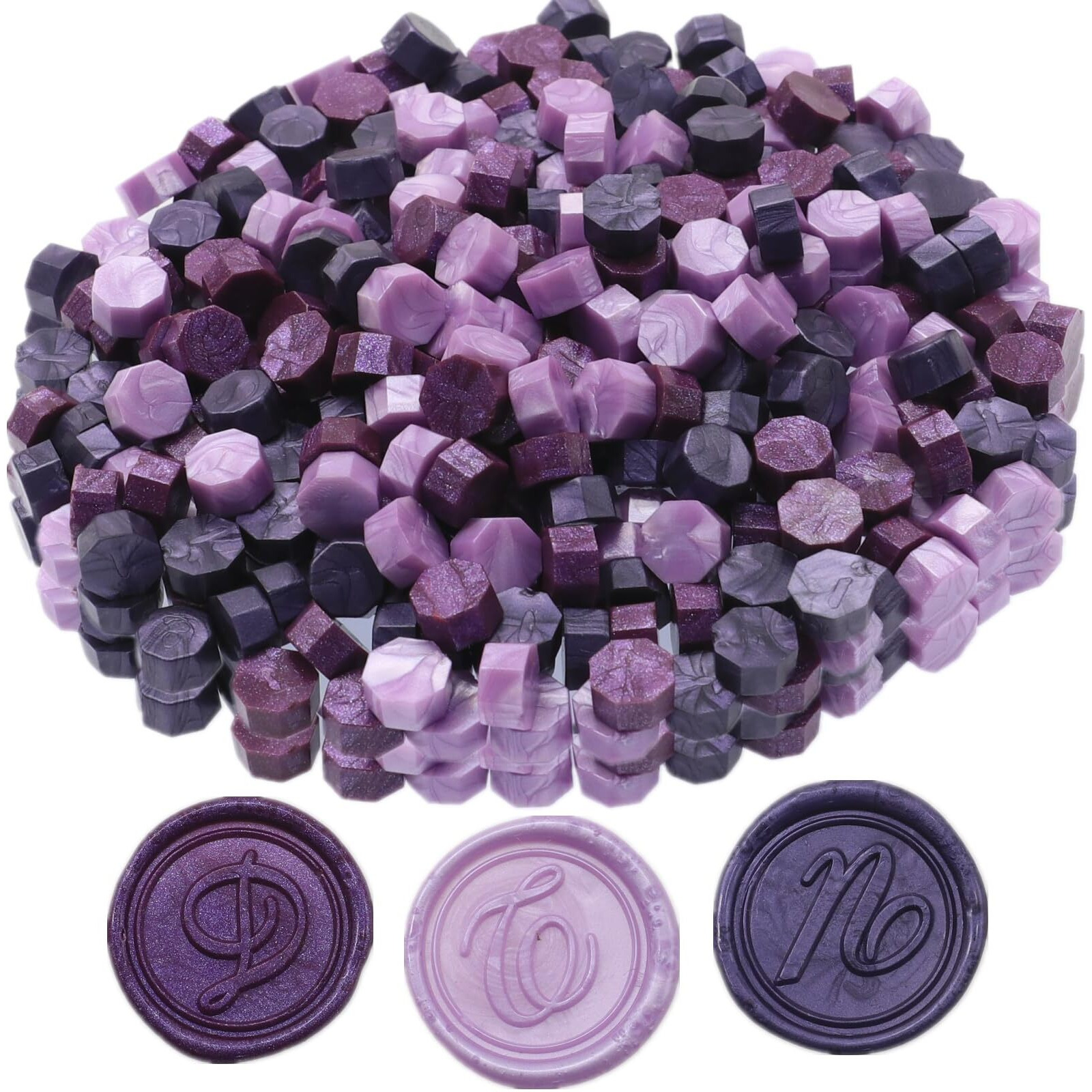 300Pcs Wax Seal Beads  Purple Mix Sealing Wax Beads For Wax Seal Stamp  Lilac Purple Wax Seal Beads Set With 3 Colors Wax Seal Perfect For Gift Sealing  Letter Wax Sealing (Purple Mix)