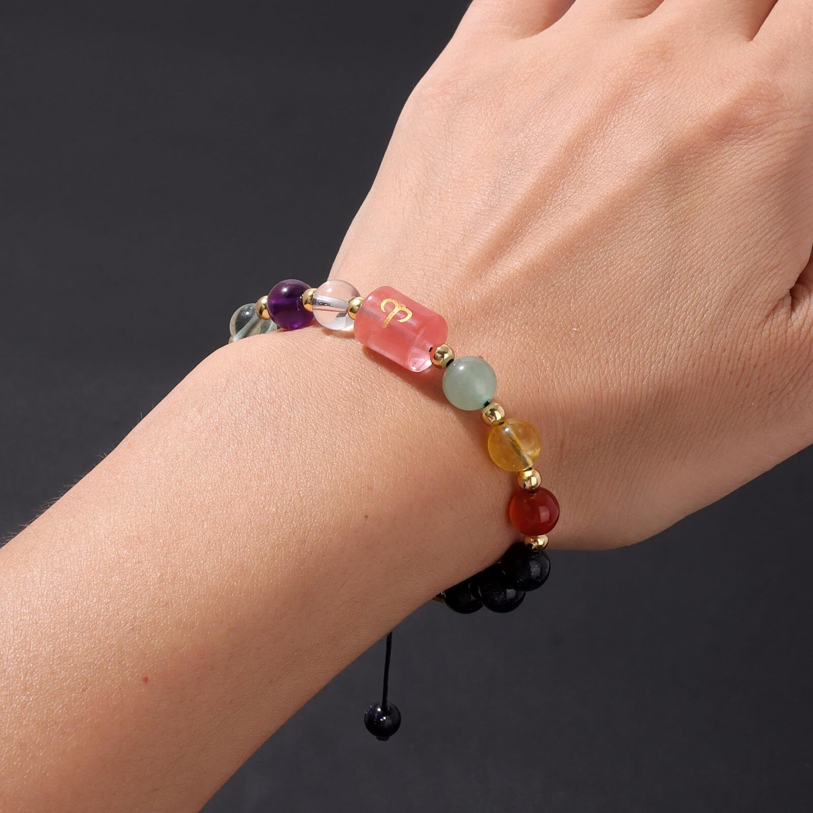 Golbaljew Aries Zodiac Bracelets Healing Crystal 12 Constellations Protection Stone Beads Bracelet For Women Birthday Zodiac Gifts Horoscope Spiritual Jewelry