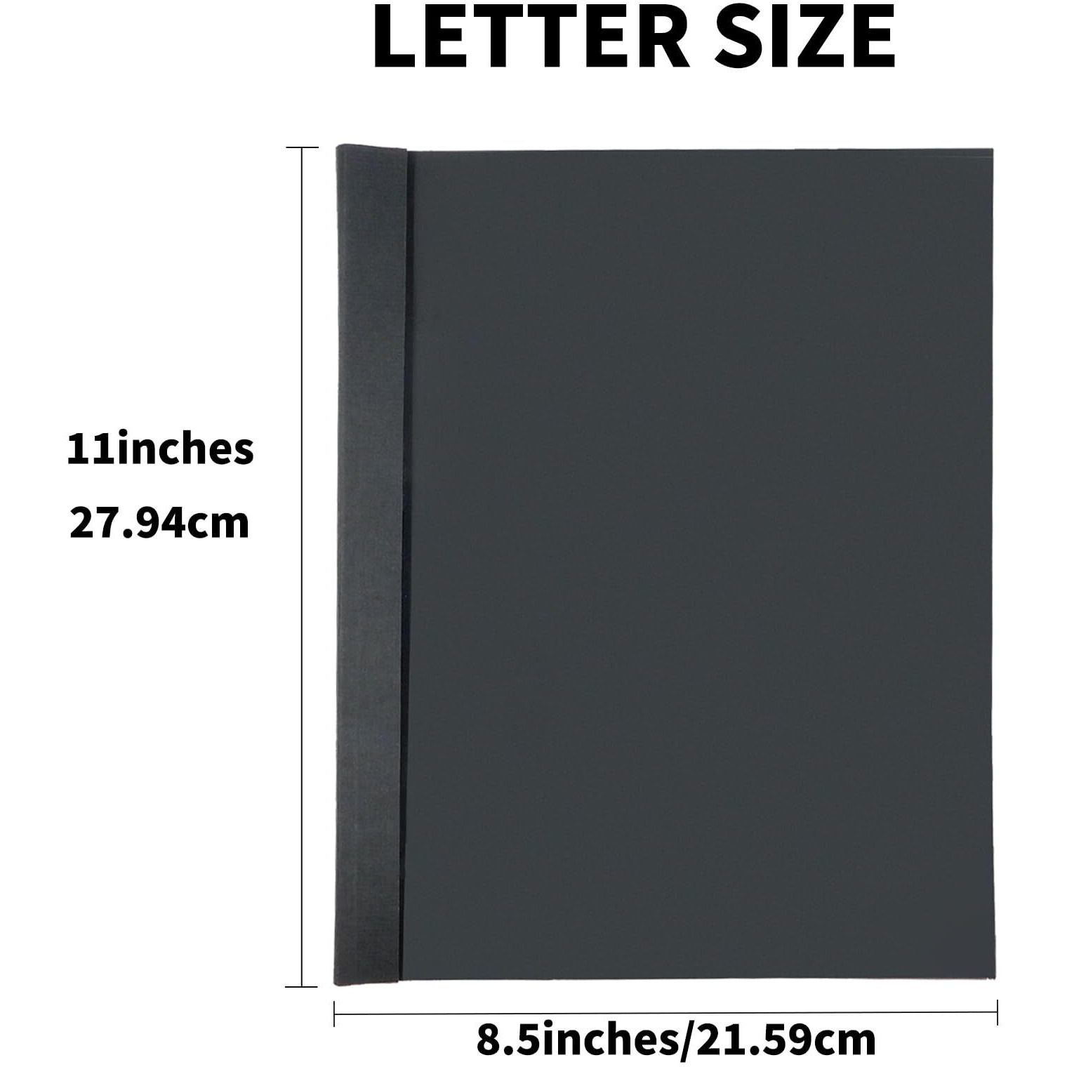 Rayson Tbc10-25 Thermal Binding Covers  3/8 Inch  Black Letter Size Holds 90 Sheets  25 Pack