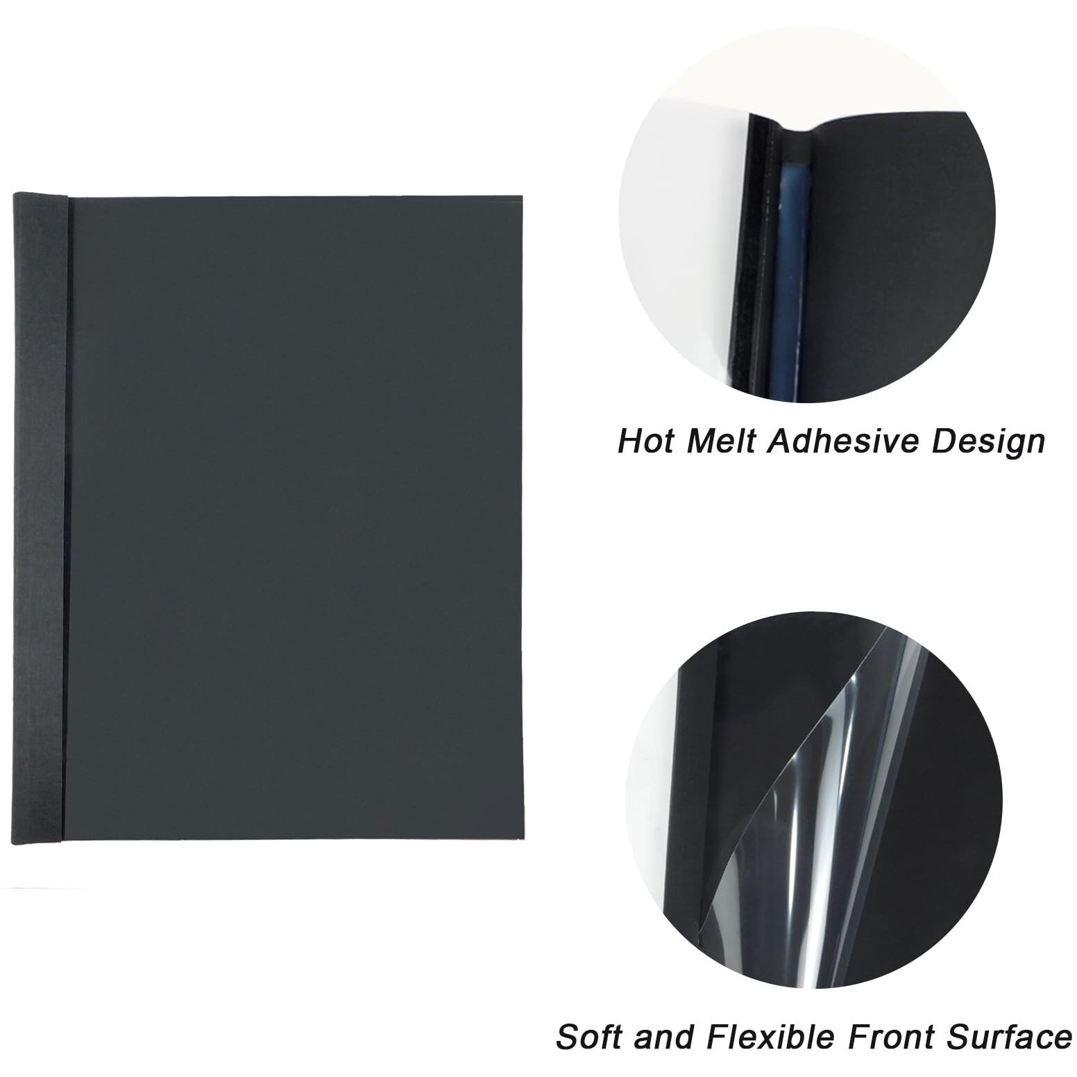 Rayson Tbc10-25 Thermal Binding Covers  3/8 Inch  Black Letter Size Holds 90 Sheets  25 Pack