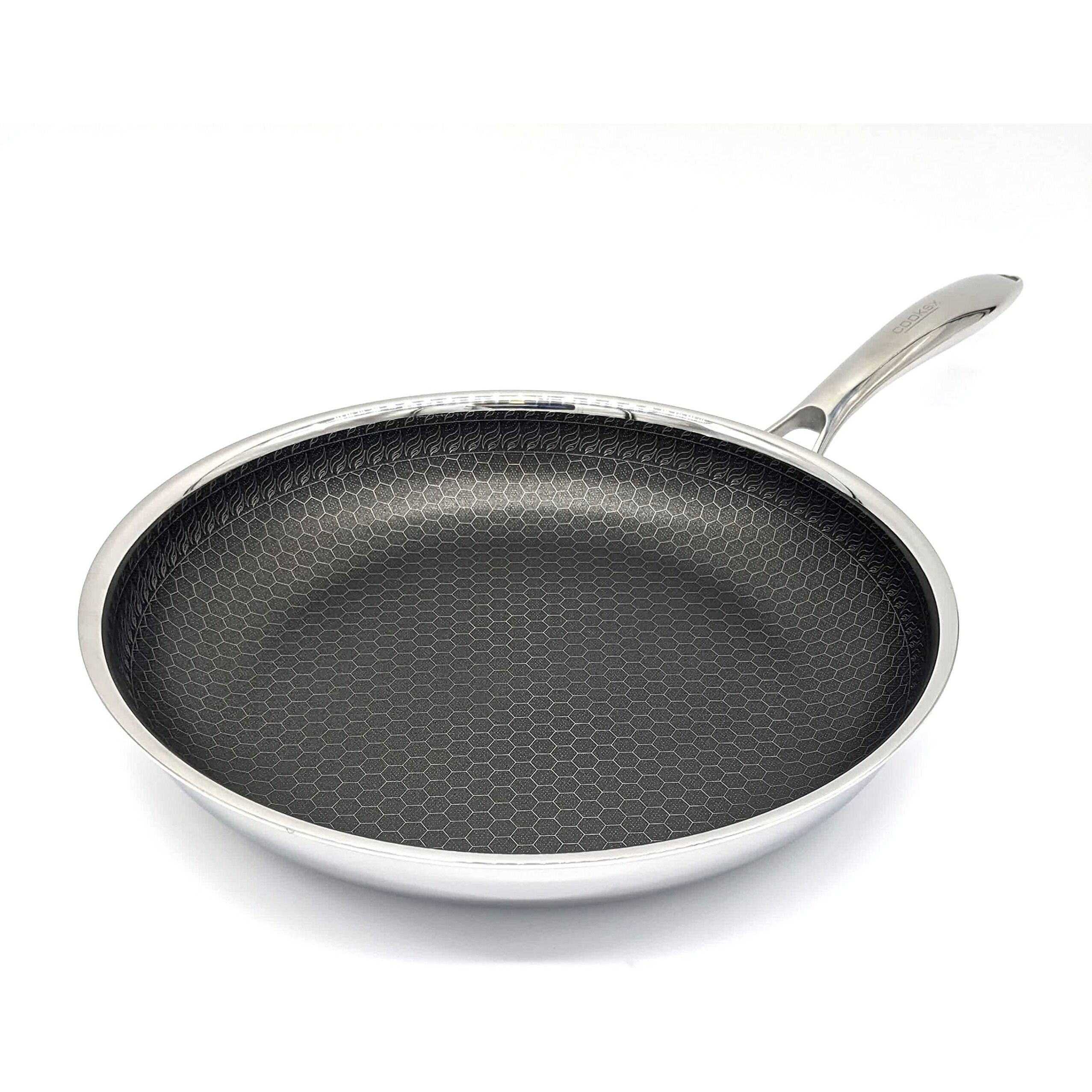 Cooksy 11 Inch Hexagon Surface Hybrid Stainless Steel Frying Pan With Lid