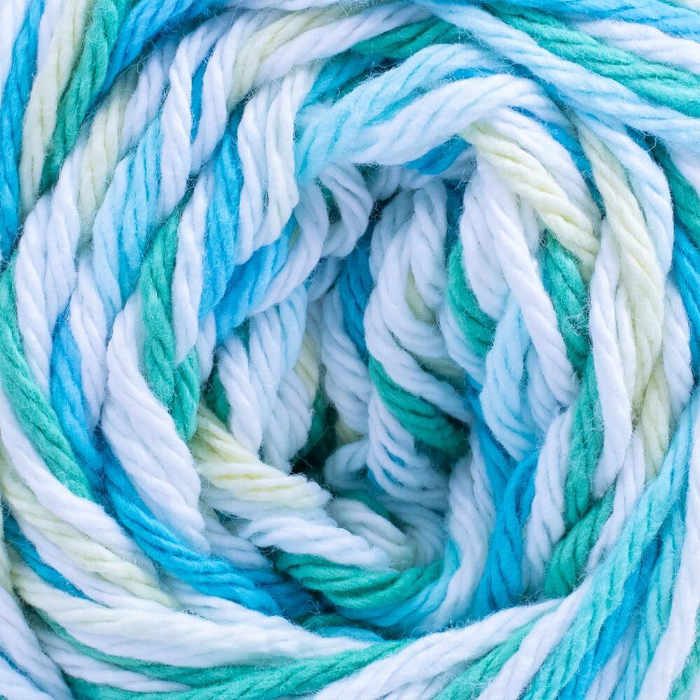Craft County 100% Cotton Yarn Medium (Size 4) - Weaving  Knitting  And Crochet - Bright Ombre (95 Yards)