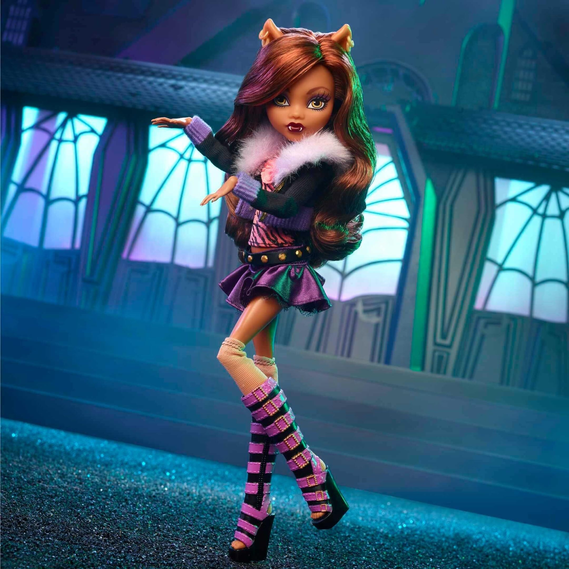 Monster High Clawdeen Wolf Reproduction Doll Wearing Original Fashion & Shoes With Pet  Display Stand & Accessories  10-5-Inch Collectible Toy